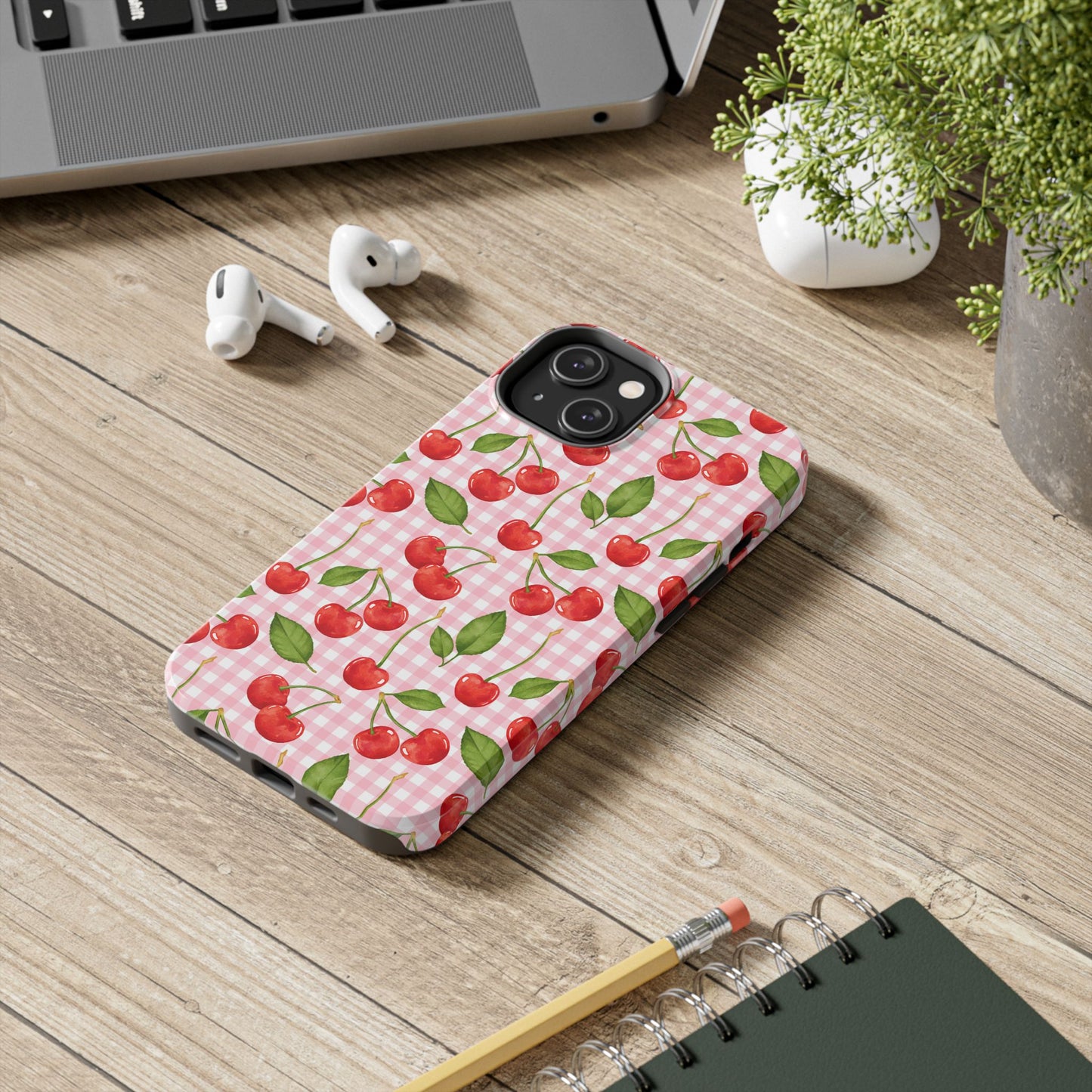 Cherry-Pattern Tough Phone Case - Cute & Durable Protective Case
