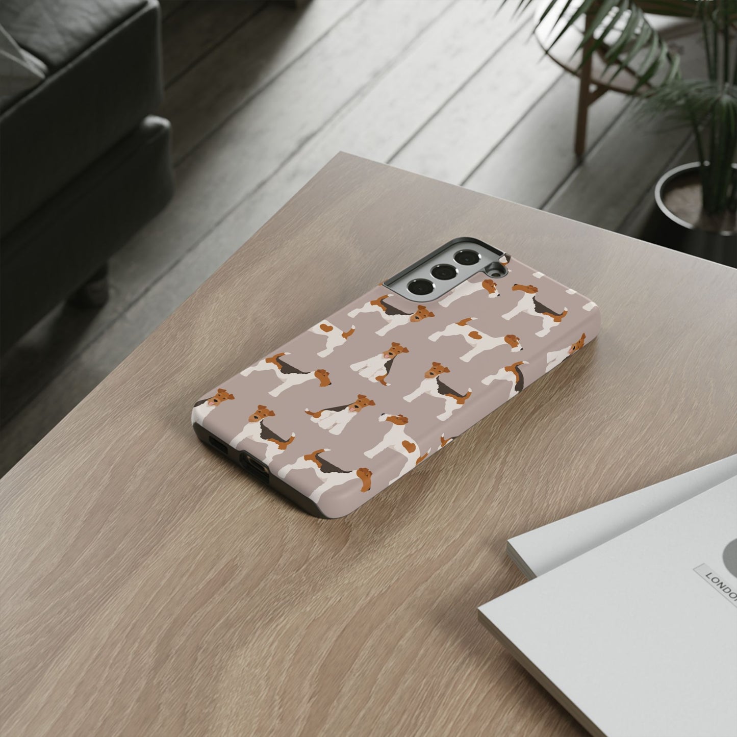 Dog Lover Tough Case - Stylish Phone Case Featuring Playful Fox Terriers
