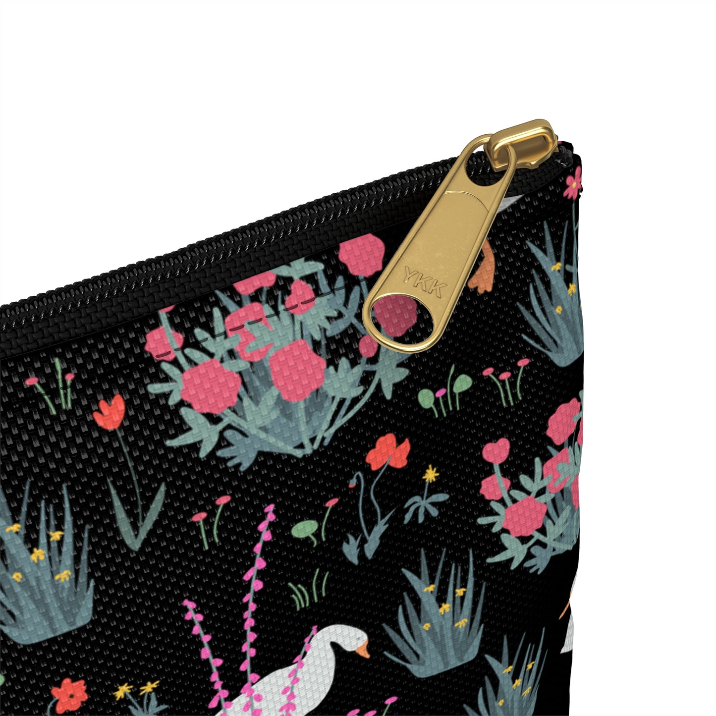 Charming Duck & Floral Accessory Pouch - Ideal for Travel & Organization