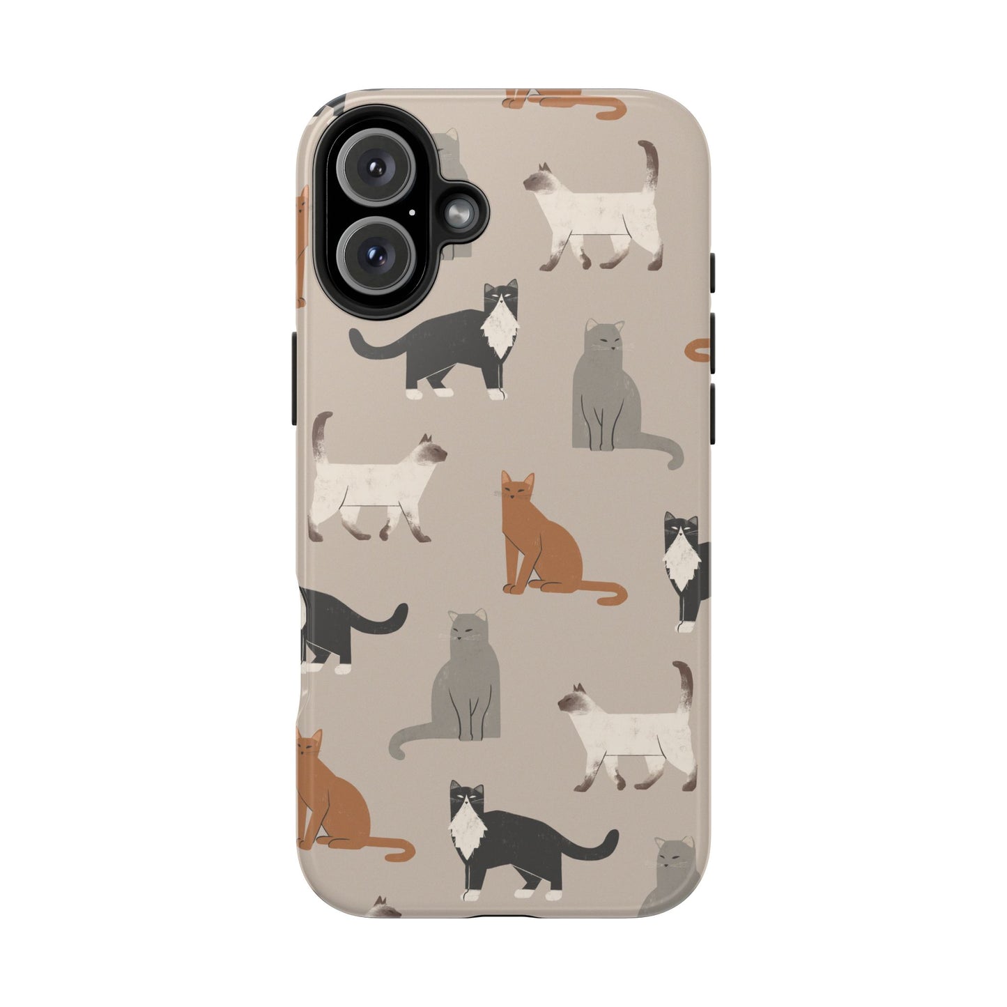 Cubist Cat Pattern Tough Phone Cases for Pet Lovers - Durable Protection and Cute Design