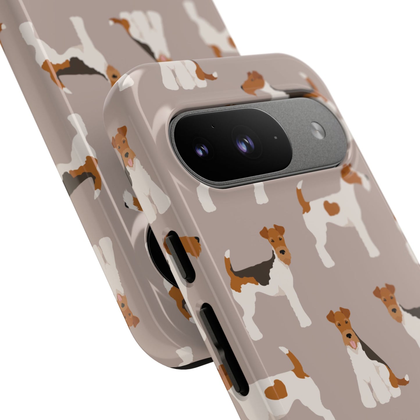 Dog Lover Tough Case - Stylish Phone Case Featuring Playful Fox Terriers