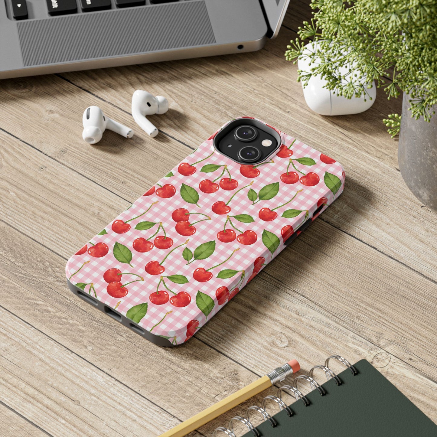 Cherry-Pattern Tough Phone Case - Cute & Durable Protective Case