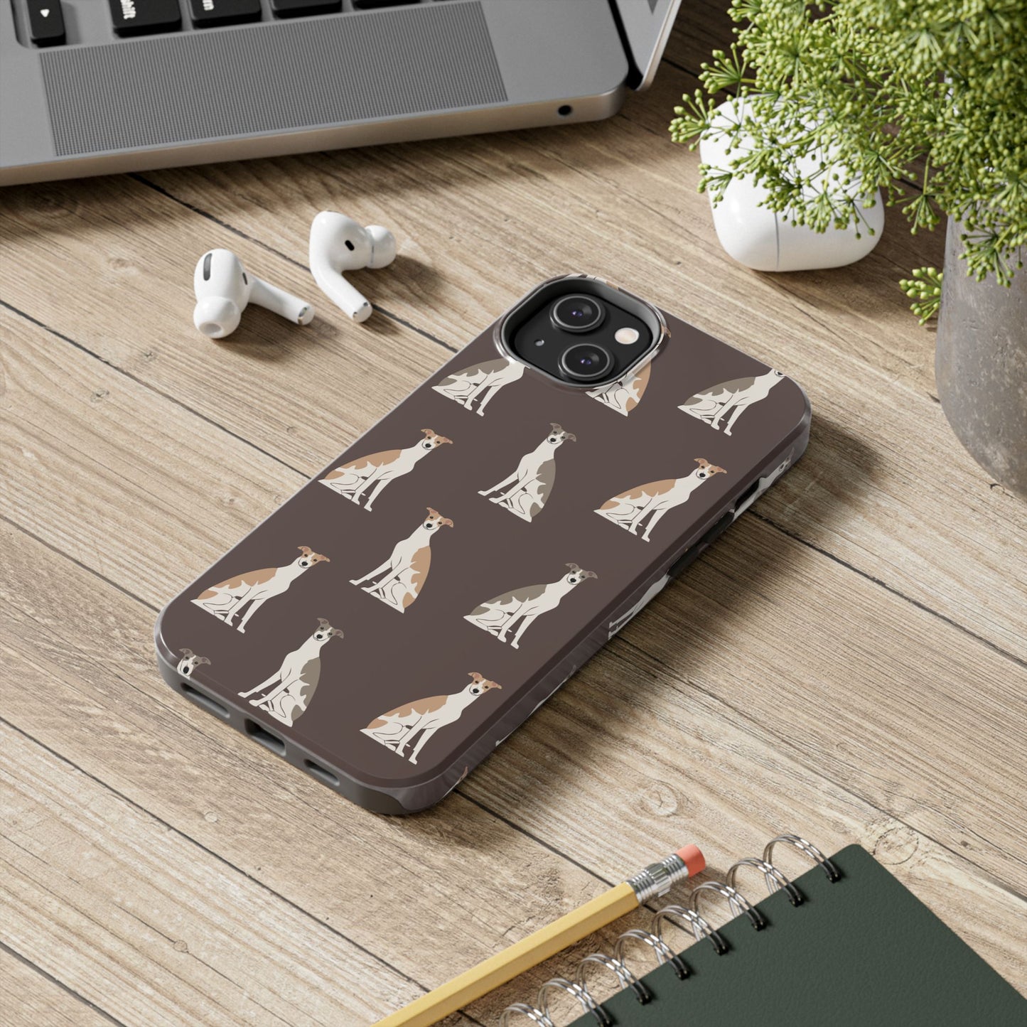 Elegant Grey Hound Pattern Phone Case - Durable & Stylish Dog Lover Accessory