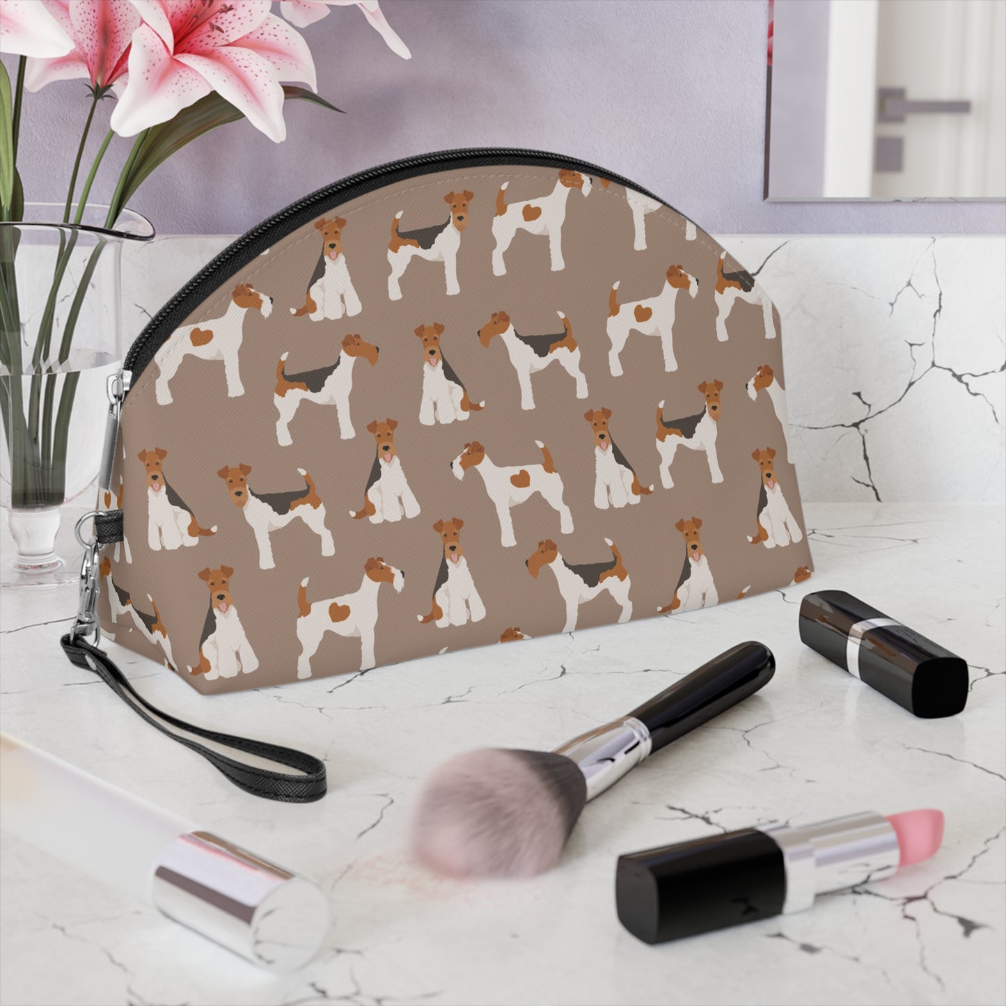 Wire Fox Terrier Lover's Makeup Bag - Cute Fox Terrier Design for Pet Lovers