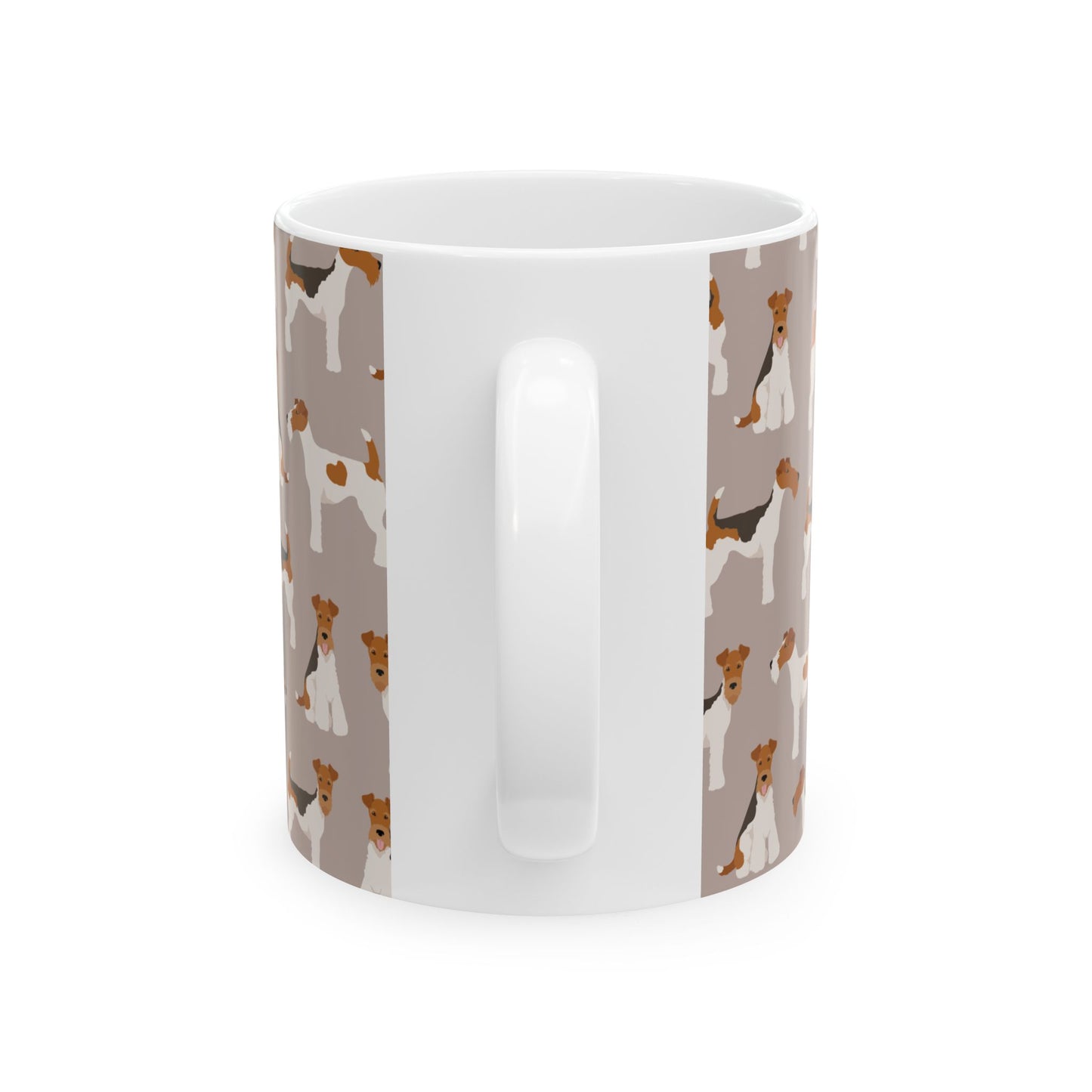 Whimsical Wire Fox Terrier Ceramic Mug – Dog Lover’s Coffee Cup, 11oz & 15oz