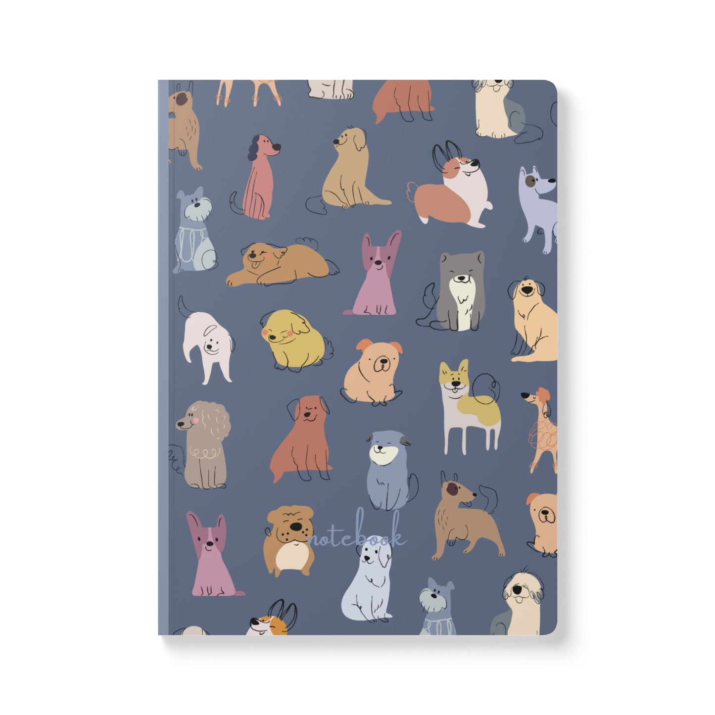 Adorable Dog On Blue-Themed Softcover Journal - Perfect for Pet Lovers