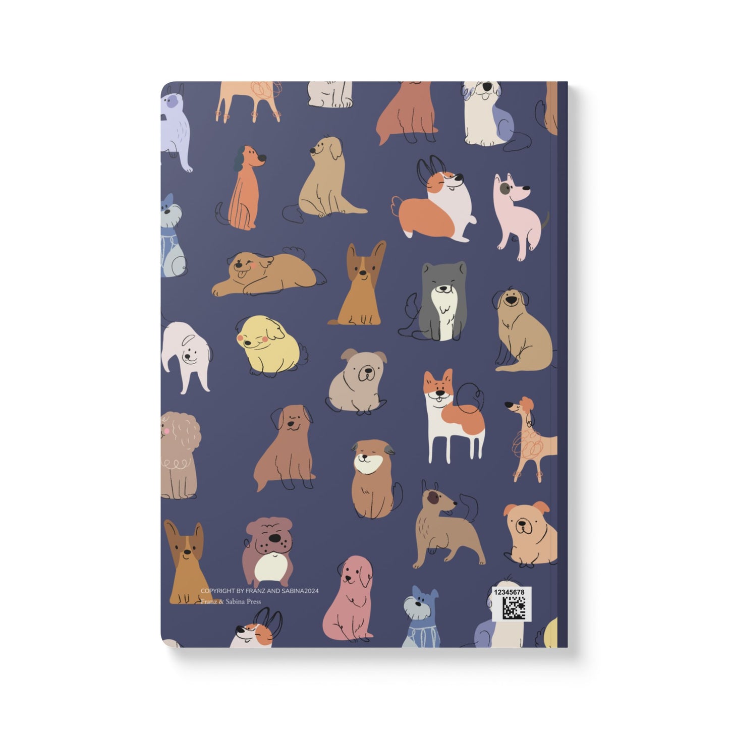 Adorable Dog On Navy-Themed Softcover Journal - Perfect for Pet Lovers