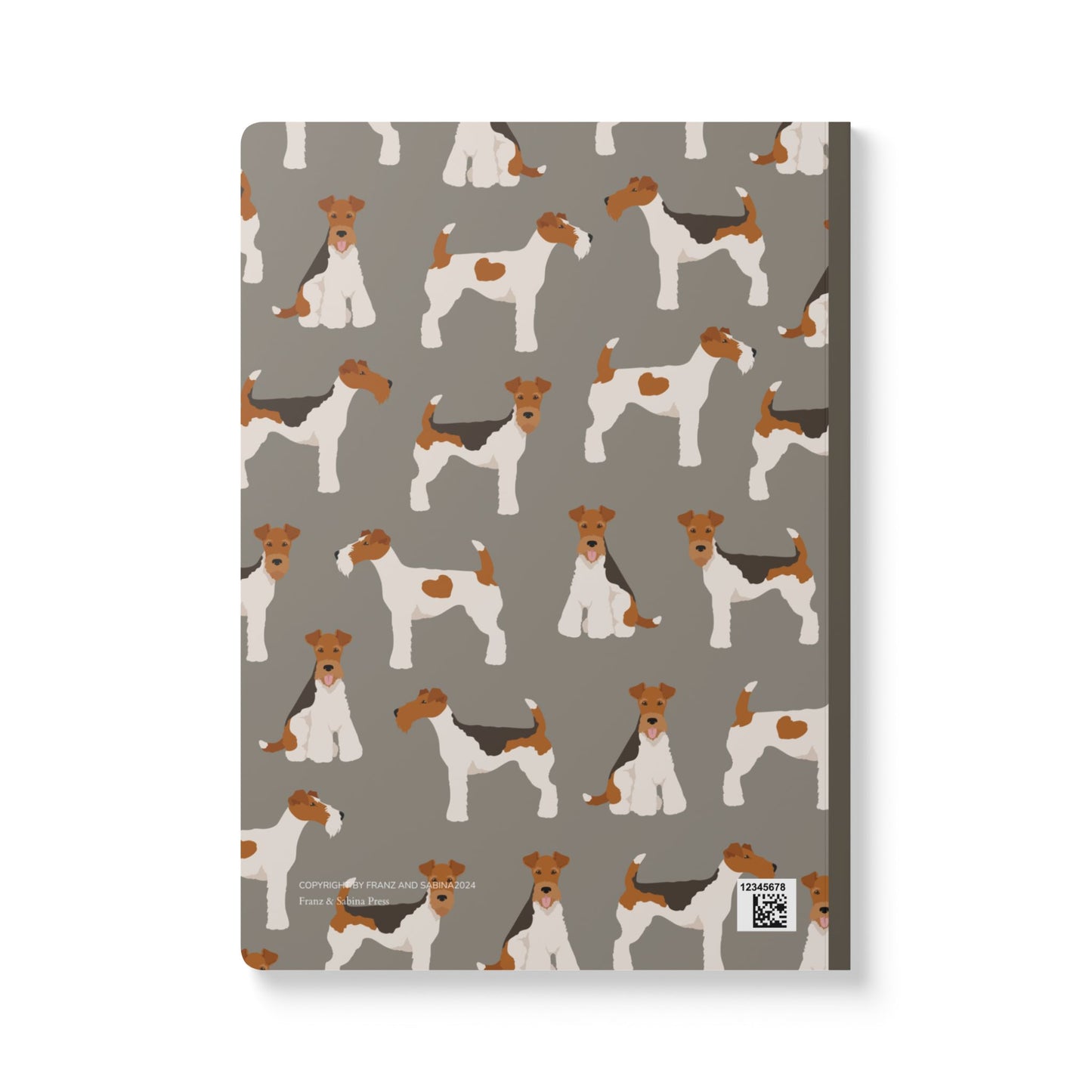 Adorable Wire Fox Terrier On Blue-Themed Softcover Journal - Perfect for Pet Lovers