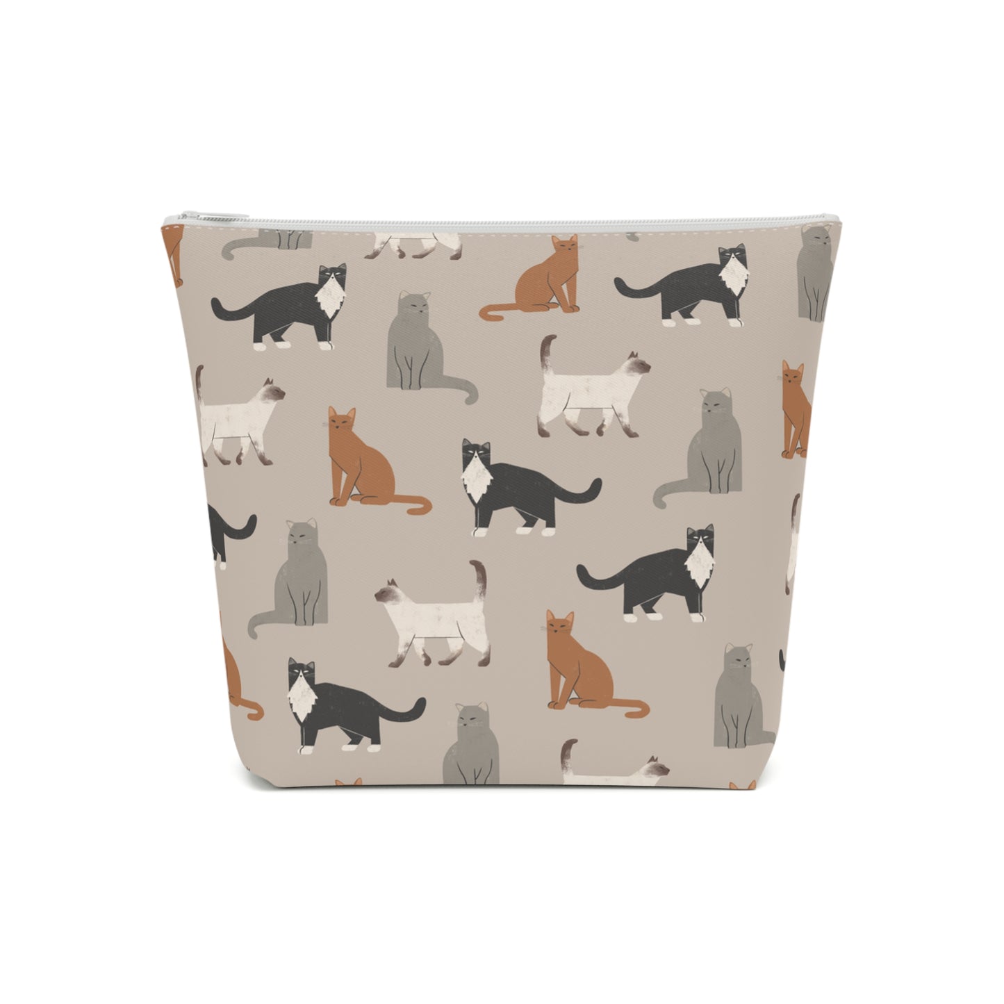 Cute Cubist Cat Print Cotton Cosmetic Bag - Pet Lover Gift