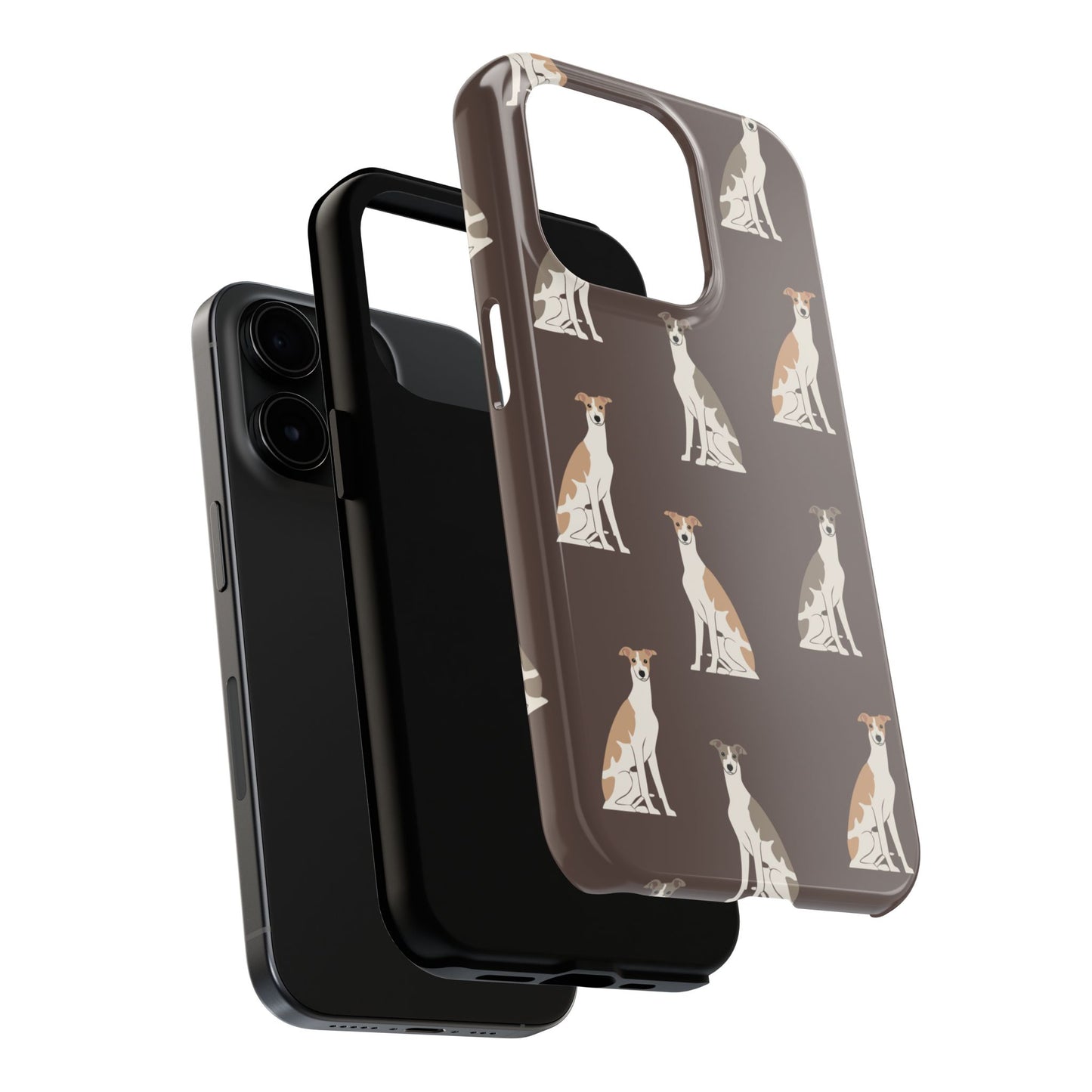 Elegant Grey Hound Pattern Phone Case - Durable & Stylish Dog Lover Accessory