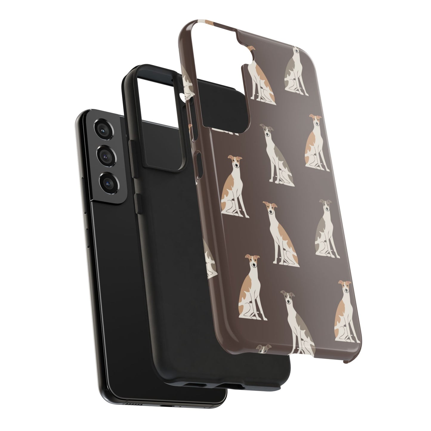 Elegant Grey Hound Pattern Phone Case - Durable & Stylish Dog Lover Accessory