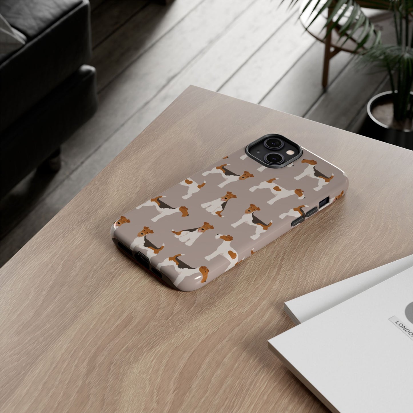 Dog Lover Tough Case - Stylish Phone Case Featuring Playful Fox Terriers