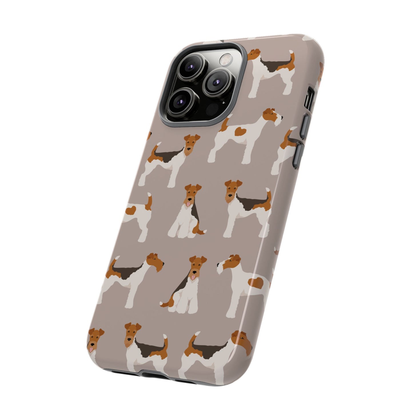 Dog Lover Tough Case - Stylish Phone Case Featuring Playful Fox Terriers