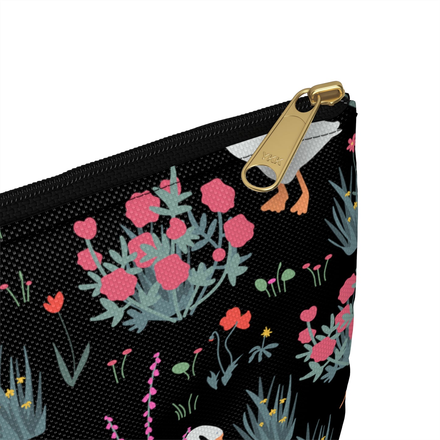 Charming Duck & Floral Accessory Pouch - Ideal for Travel & Organization