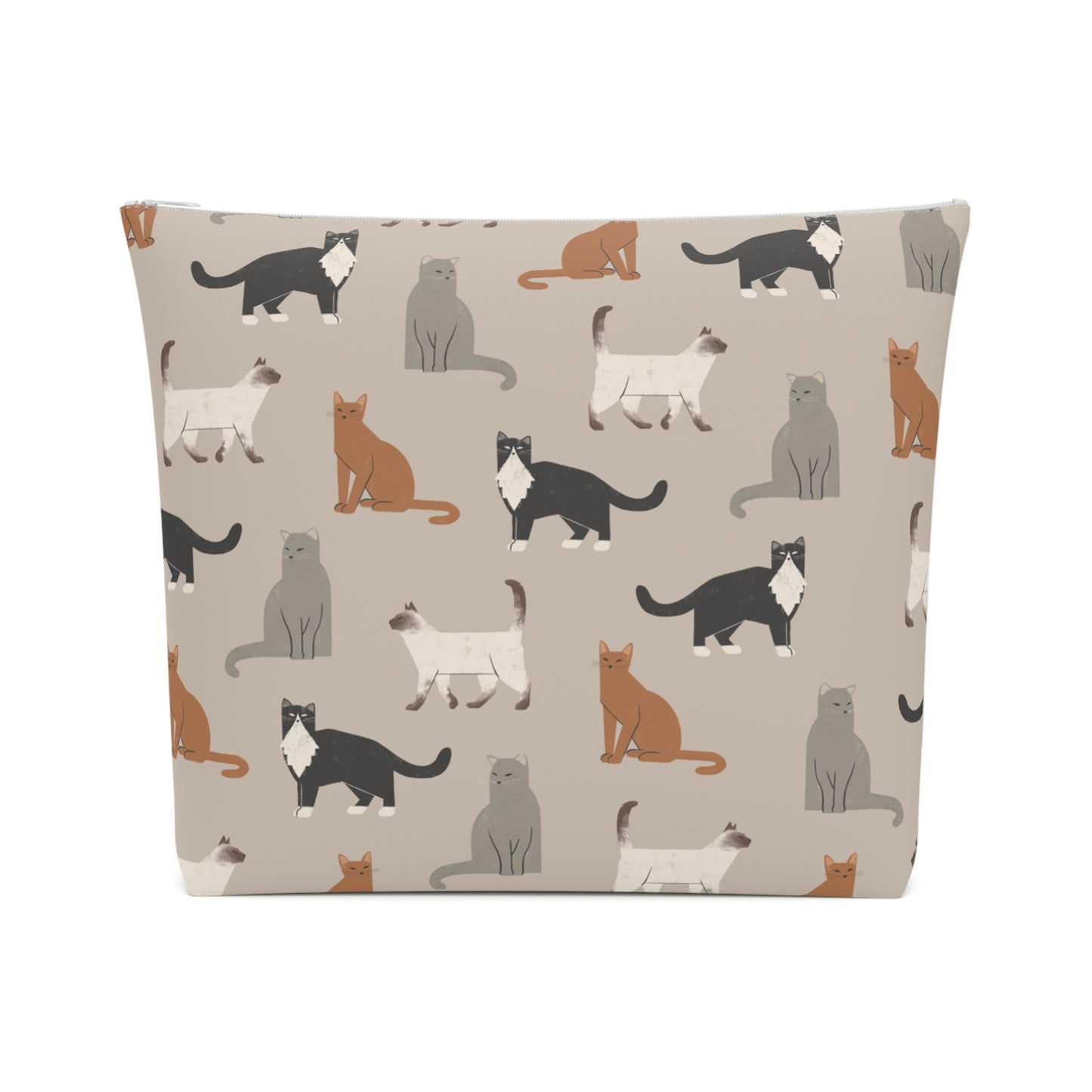 Cute Cubist Cat Print Cotton Cosmetic Bag - Pet Lover Gift