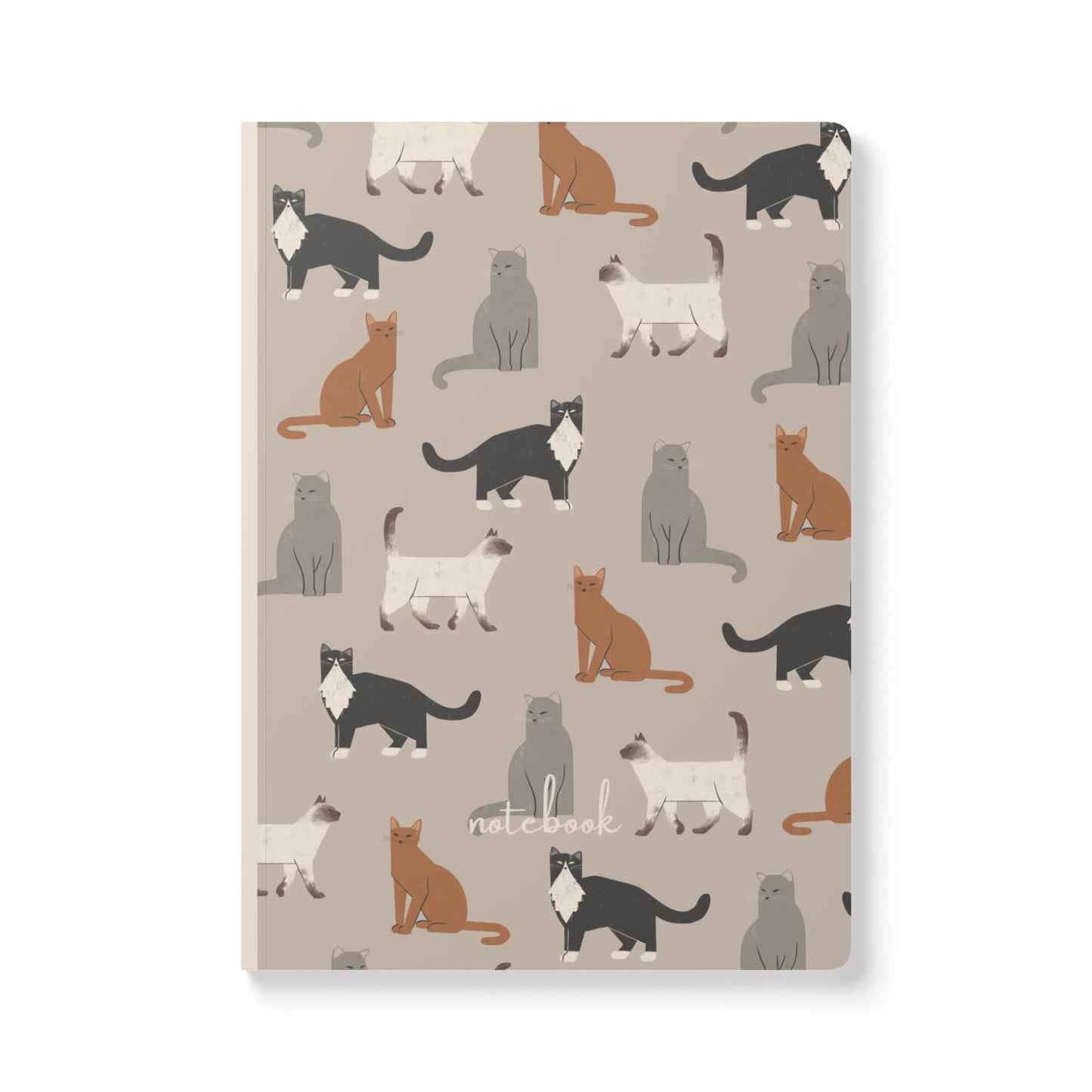 Whimsical Cat Pattern Softcover Journal – Perfect for Cat Lovers & Note-Taking
