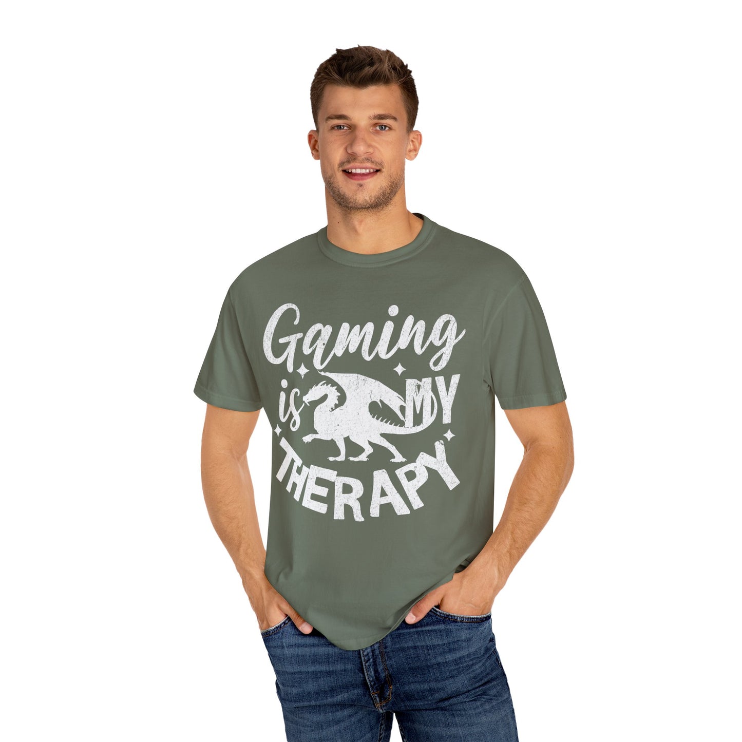 Gaming Therapy Unisex Garment-Dyed T-Shirt | Perfect for Gamers & Casual Wear