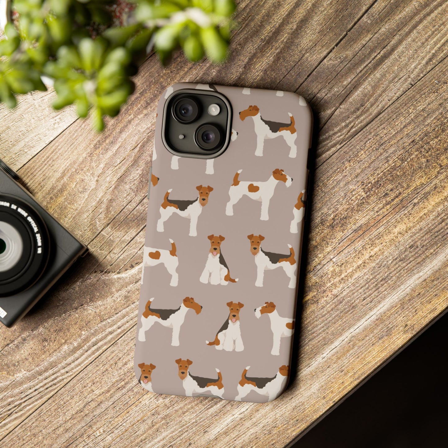 Dog Lover Tough Case - Stylish Phone Case Featuring Playful Fox Terriers