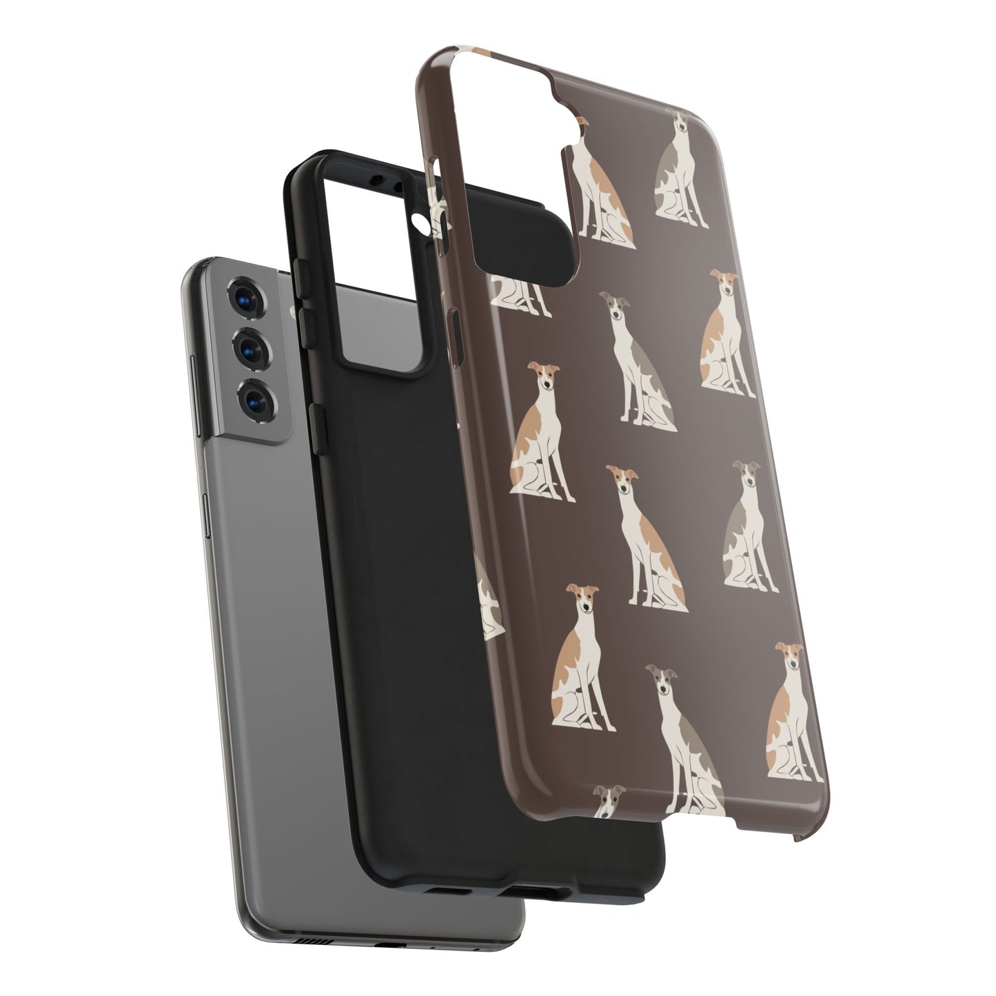 Elegant Grey Hound Pattern Phone Case - Durable & Stylish Dog Lover Accessory