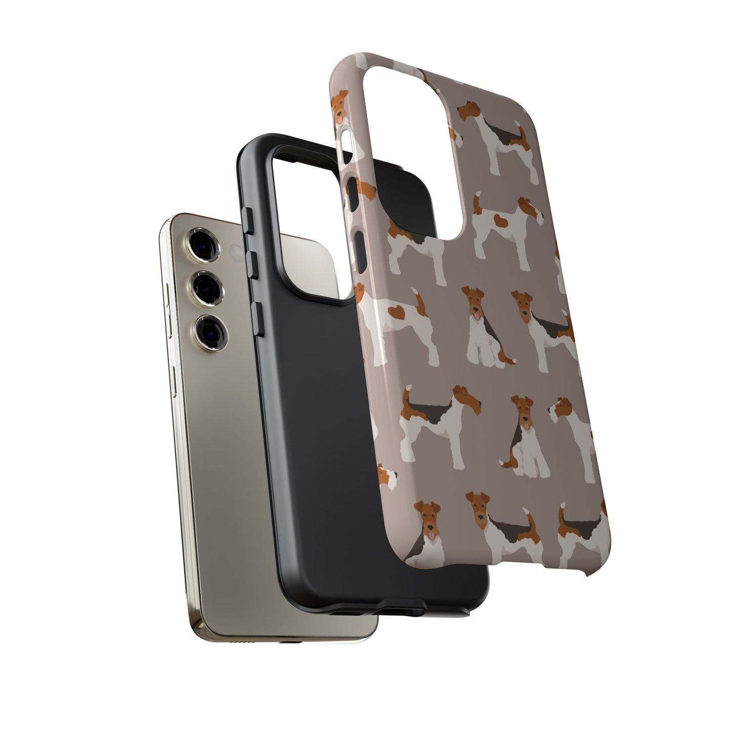 Dog Lover Tough Case - Stylish Phone Case Featuring Playful Fox Terriers