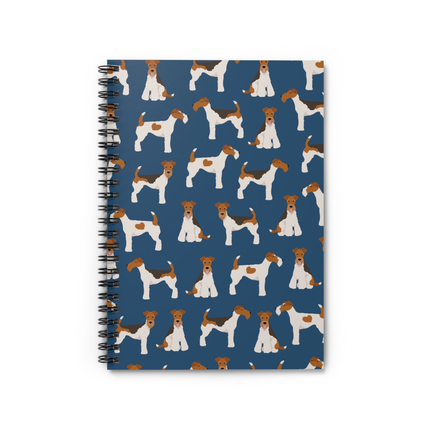 Adorable Wire Fox Terrier Pattern Spiral Notebook - Ruled Lines for Dog Lovers
