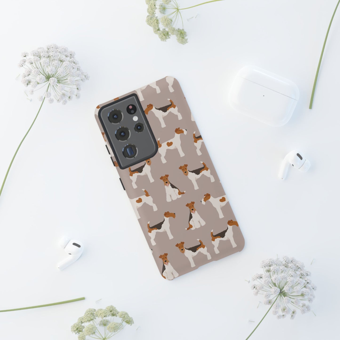 Dog Lover Tough Case - Stylish Phone Case Featuring Playful Fox Terriers