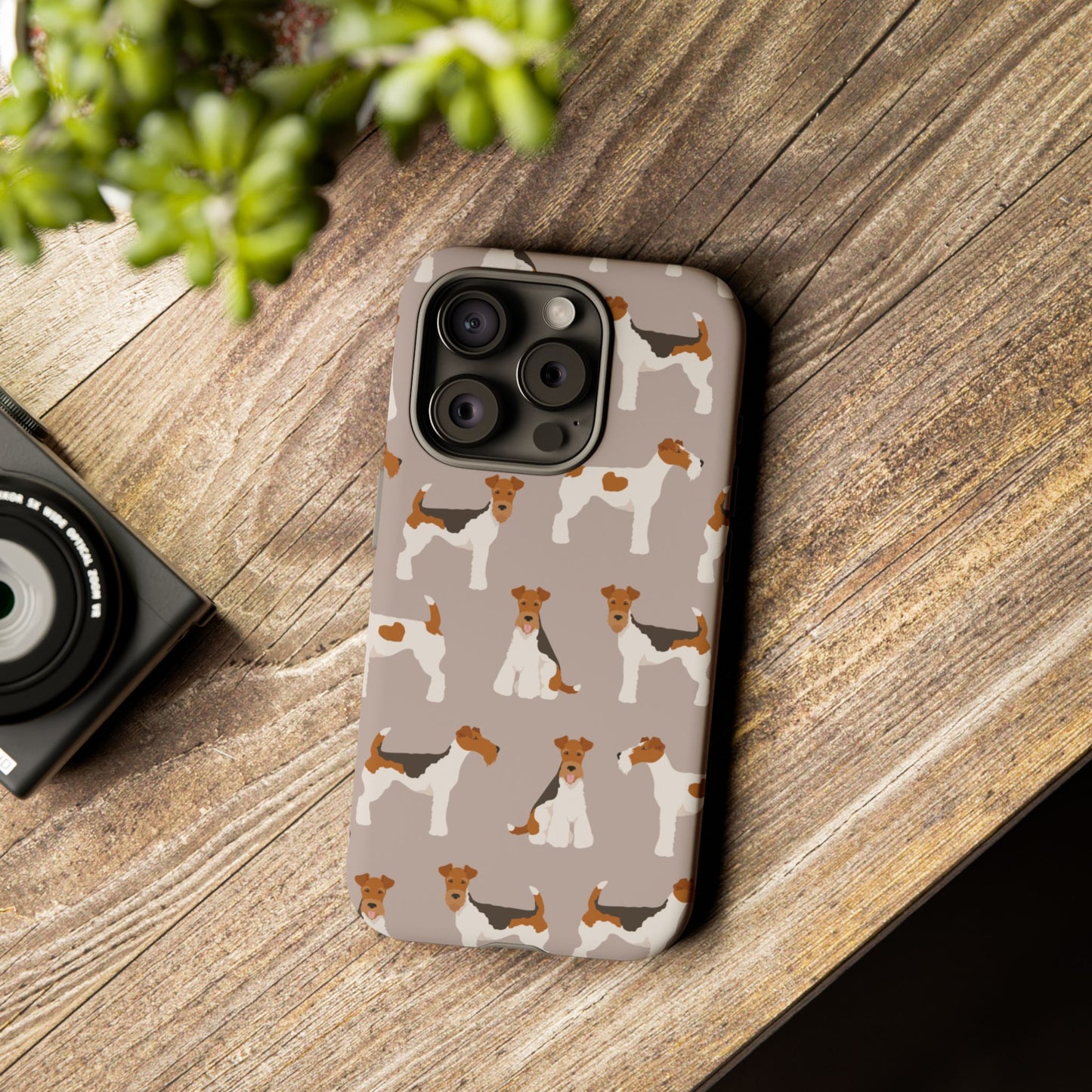 Dog Lover Tough Case - Stylish Phone Case Featuring Playful Fox Terriers