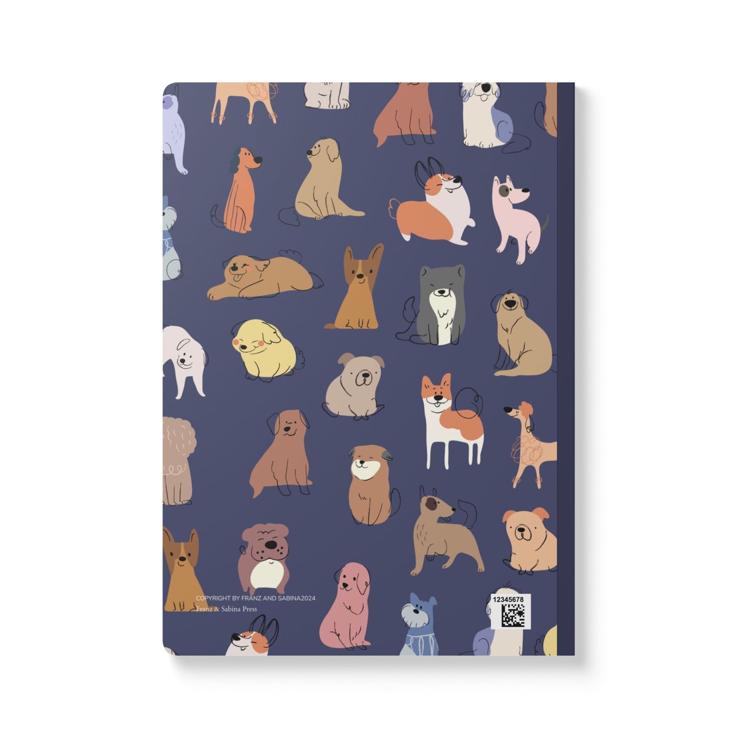 Adorable Dog On Navy-Themed Softcover Journal - Perfect for Pet Lovers