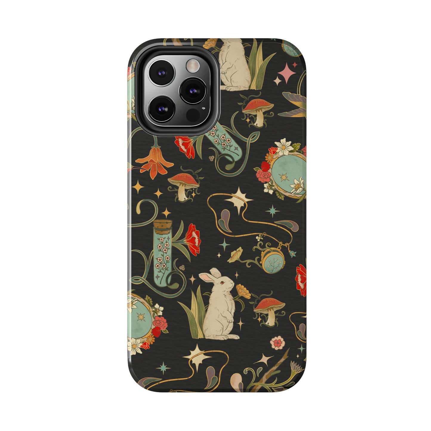Whimsical Floral Rabbit Phone Case | Tough Protective Cover for Nature Lovers