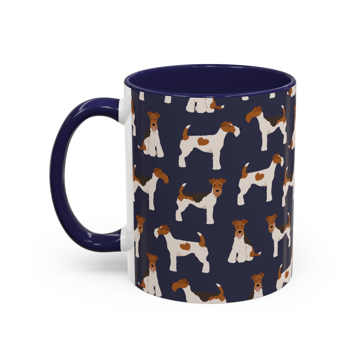 Fox Terrier Coffee Mug In Navy - Perfect Gift for Dog Lovers