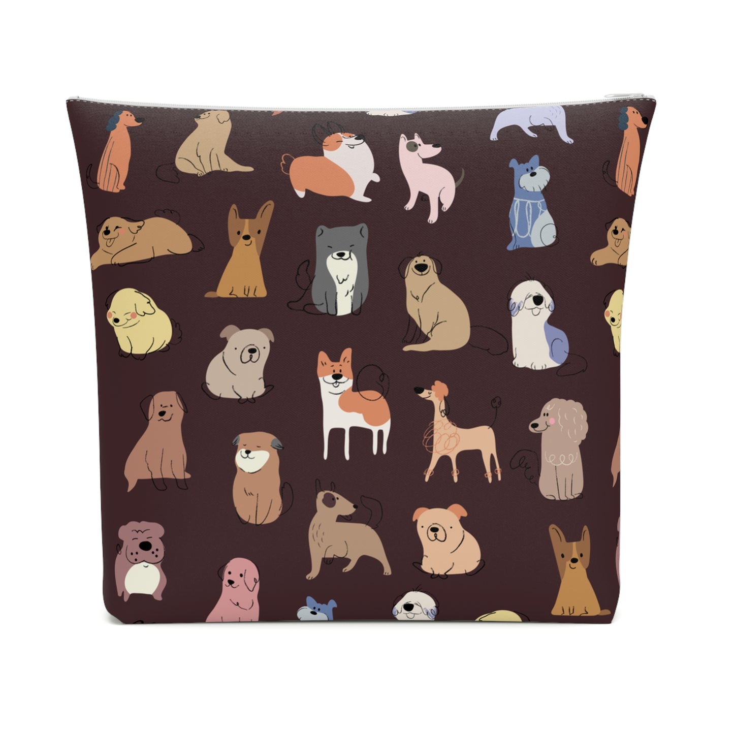 Adorable Dog Patterned Cotton Cosmetic Bag - Perfect Gift for Pet Lovers