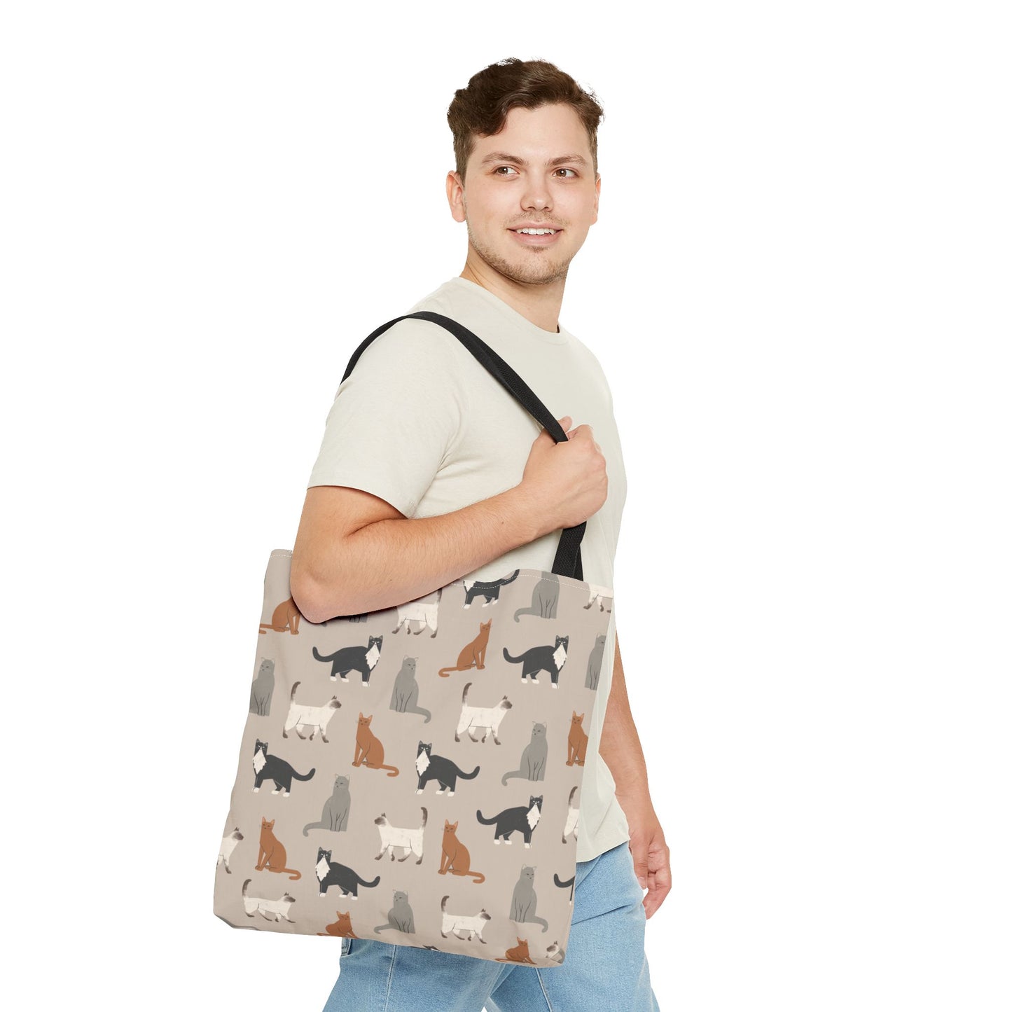 Cubist Cat Pattern Tote Bag - Perfect for Pet Lovers