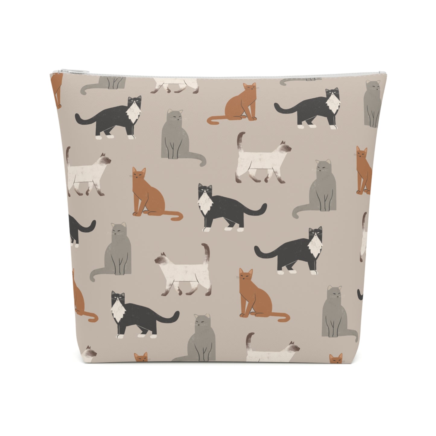 Cute Cubist Cat Print Cotton Cosmetic Bag - Pet Lover Gift