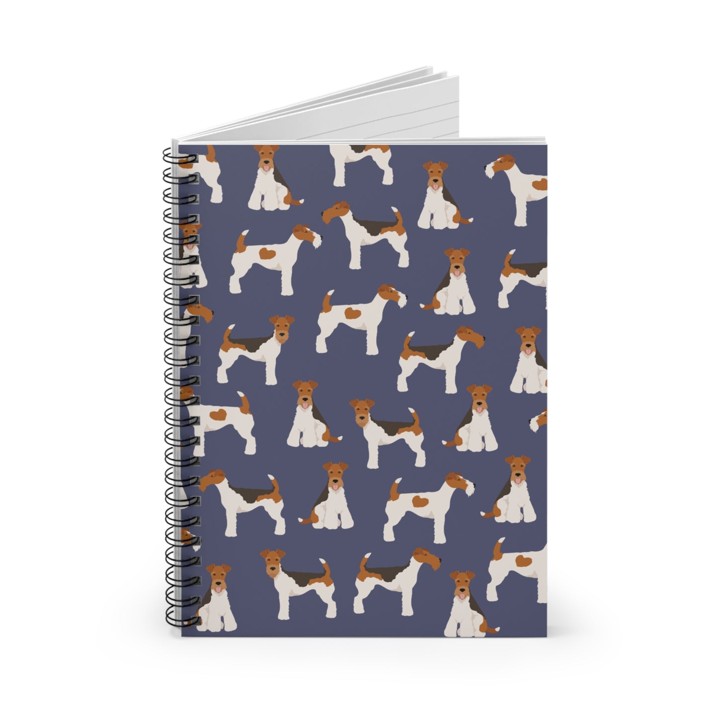 Adorable Wire Fox Terrier Pattern Spiral Notebook - Ruled Lines for Dog Lovers