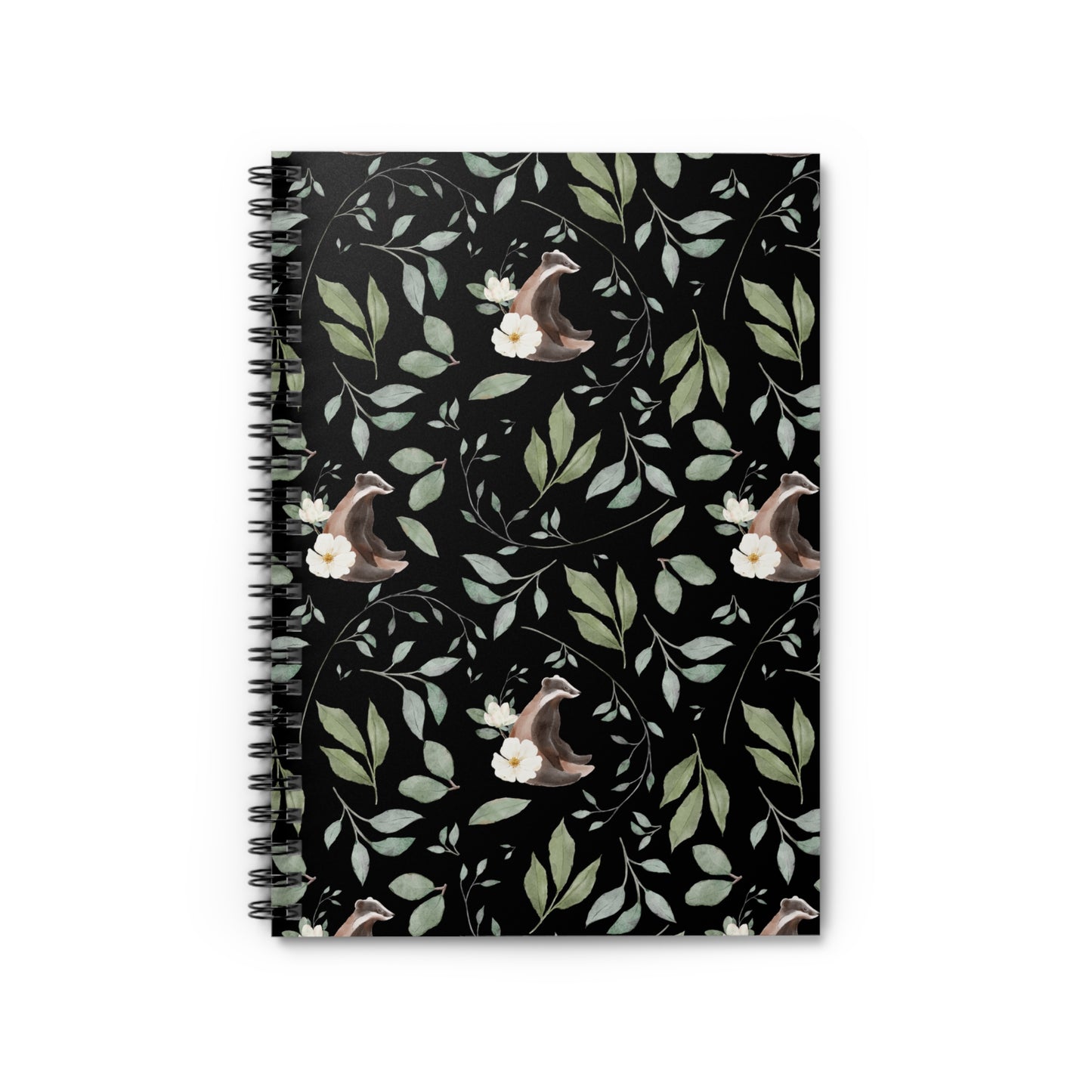 Botanical Badger Spiral Notebook - Ruled Line