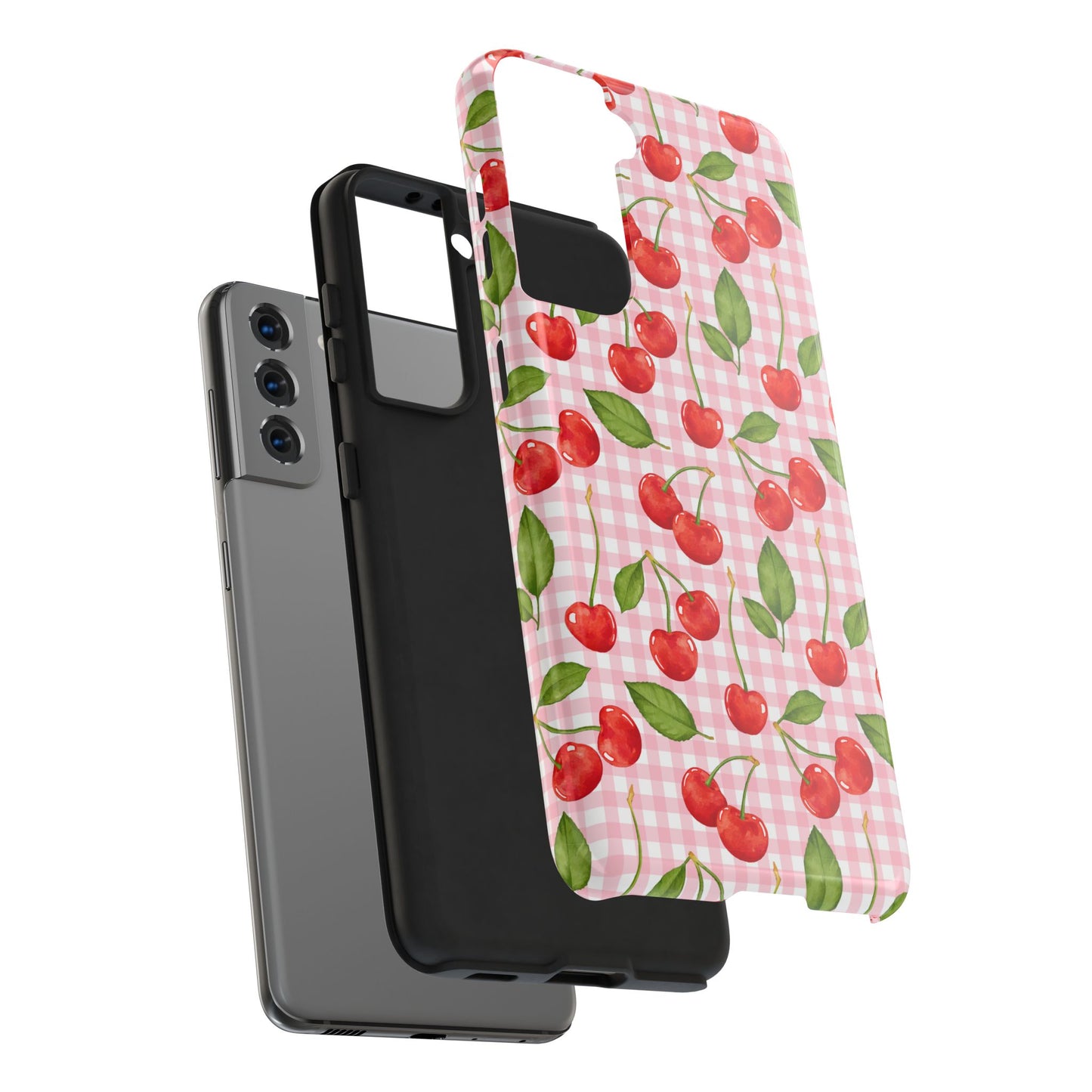 Cherry-Pattern Tough Phone Case - Cute & Durable Protective Case