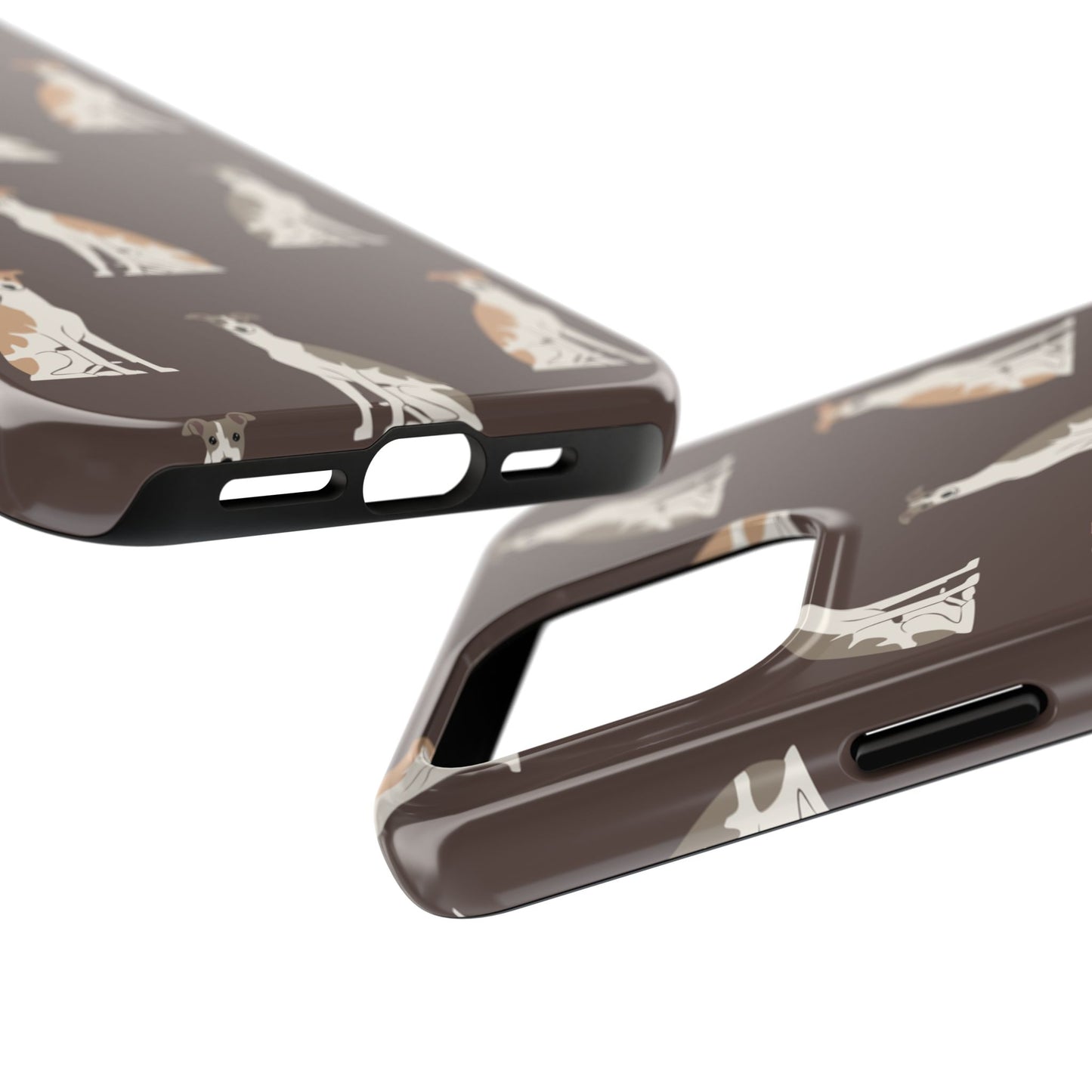 Elegant Grey Hound Pattern Phone Case - Durable & Stylish Dog Lover Accessory