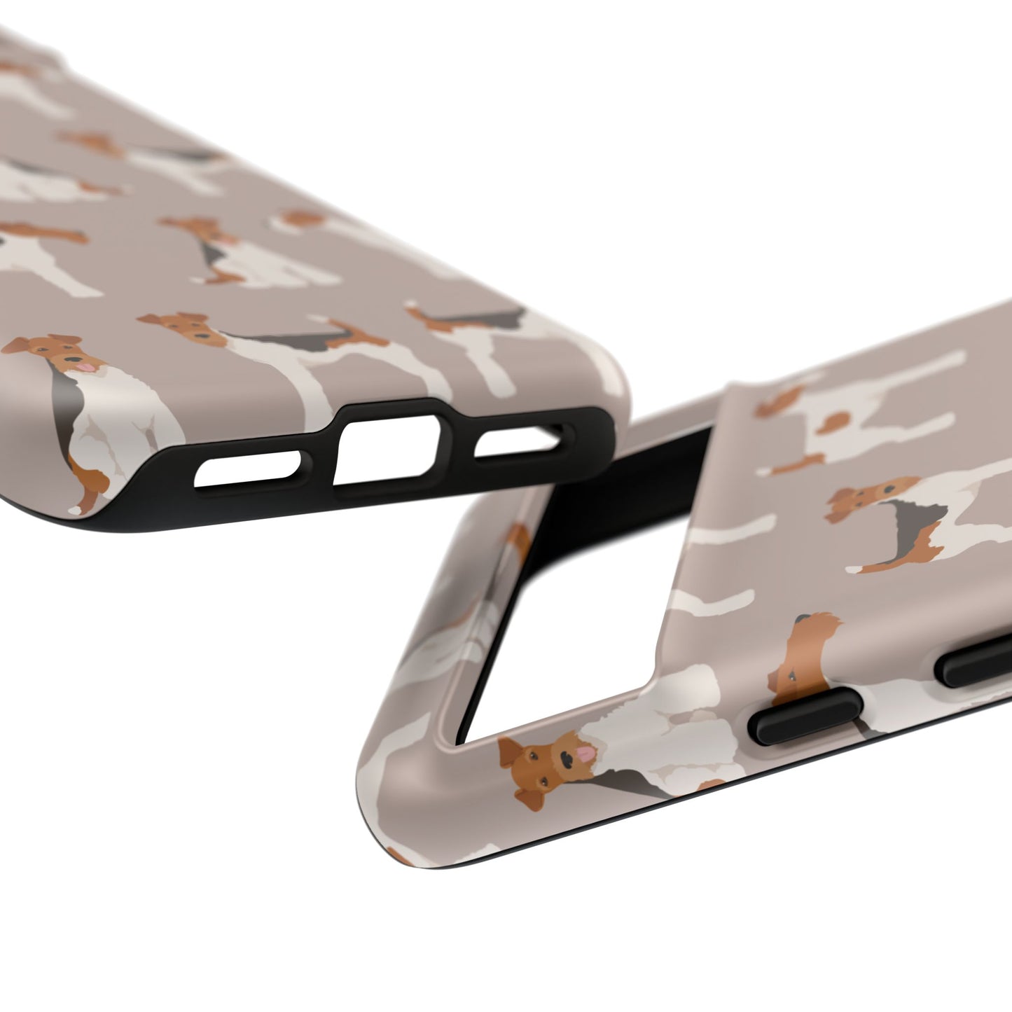 Dog Lover Tough Case - Stylish Phone Case Featuring Playful Fox Terriers