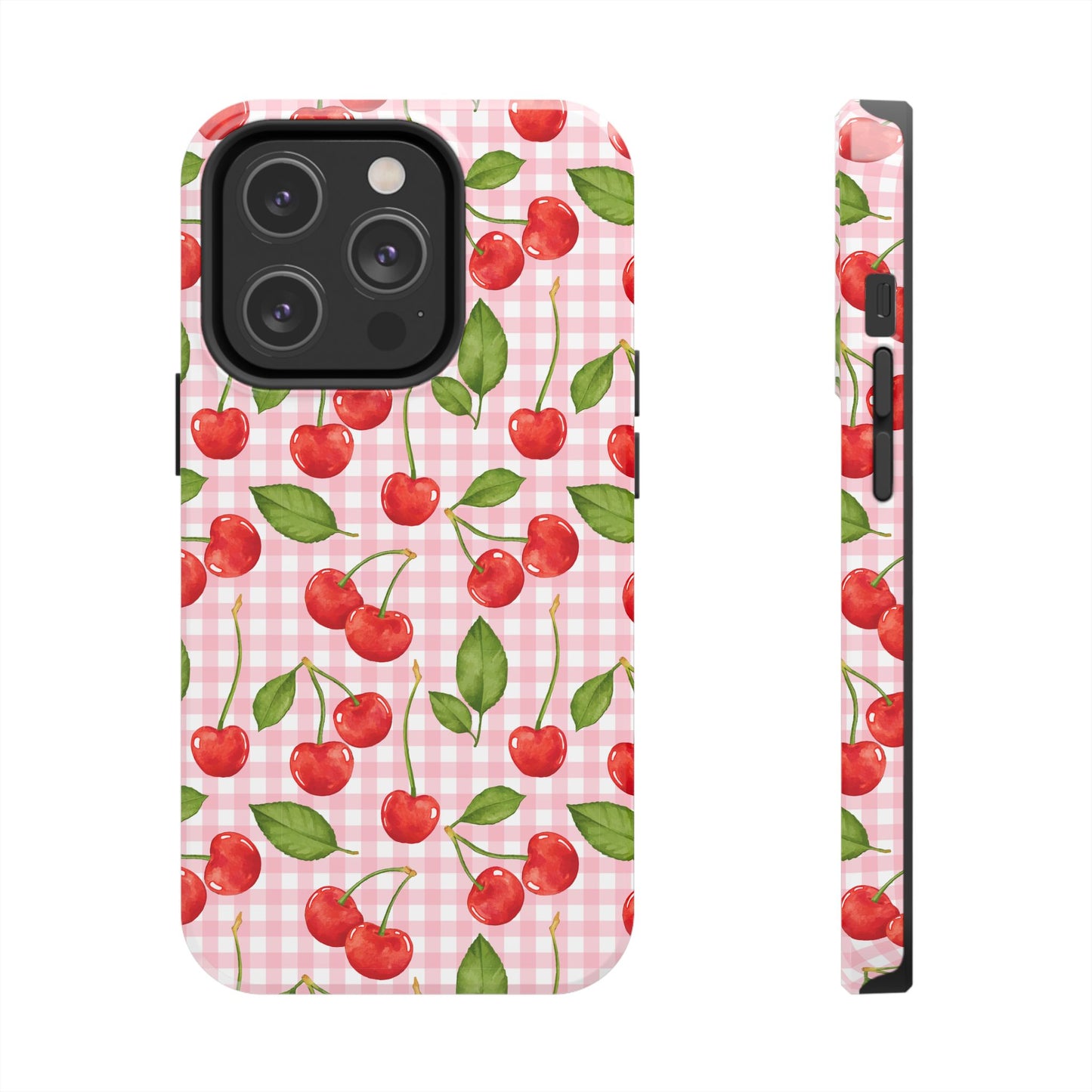 Cherry-Pattern Tough Phone Case - Cute & Durable Protective Case