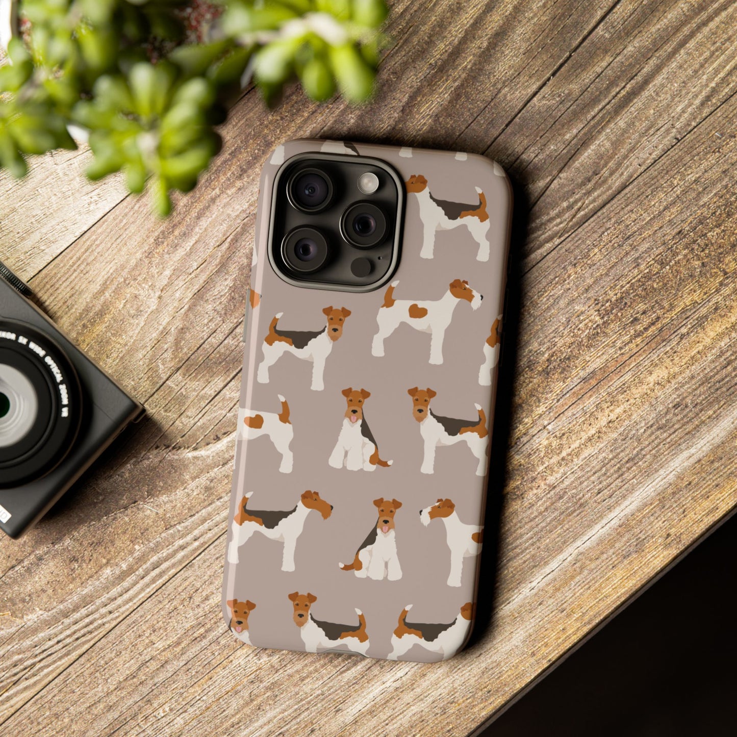 Dog Lover Tough Case - Stylish Phone Case Featuring Playful Fox Terriers