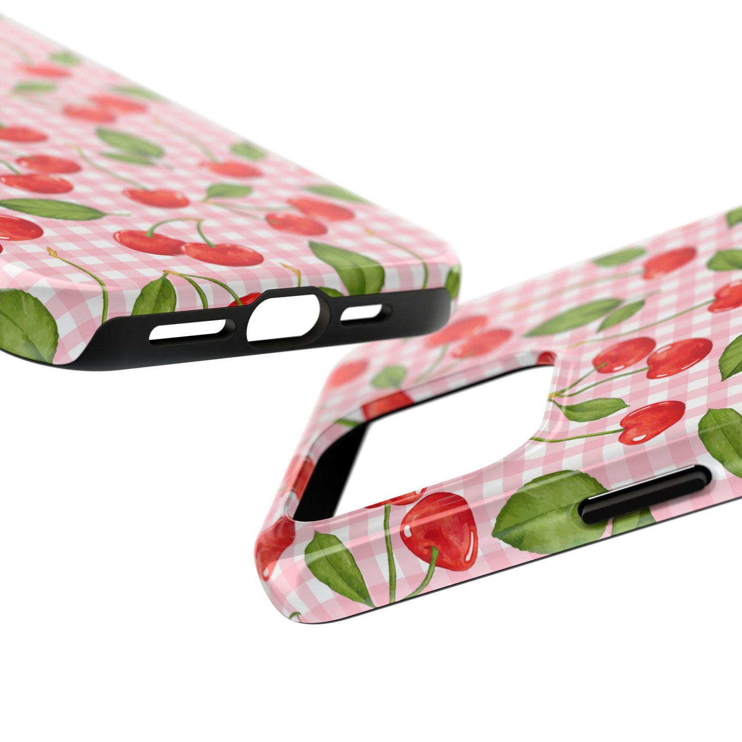 Cherry-Pattern Tough Phone Case - Cute & Durable Protective Case
