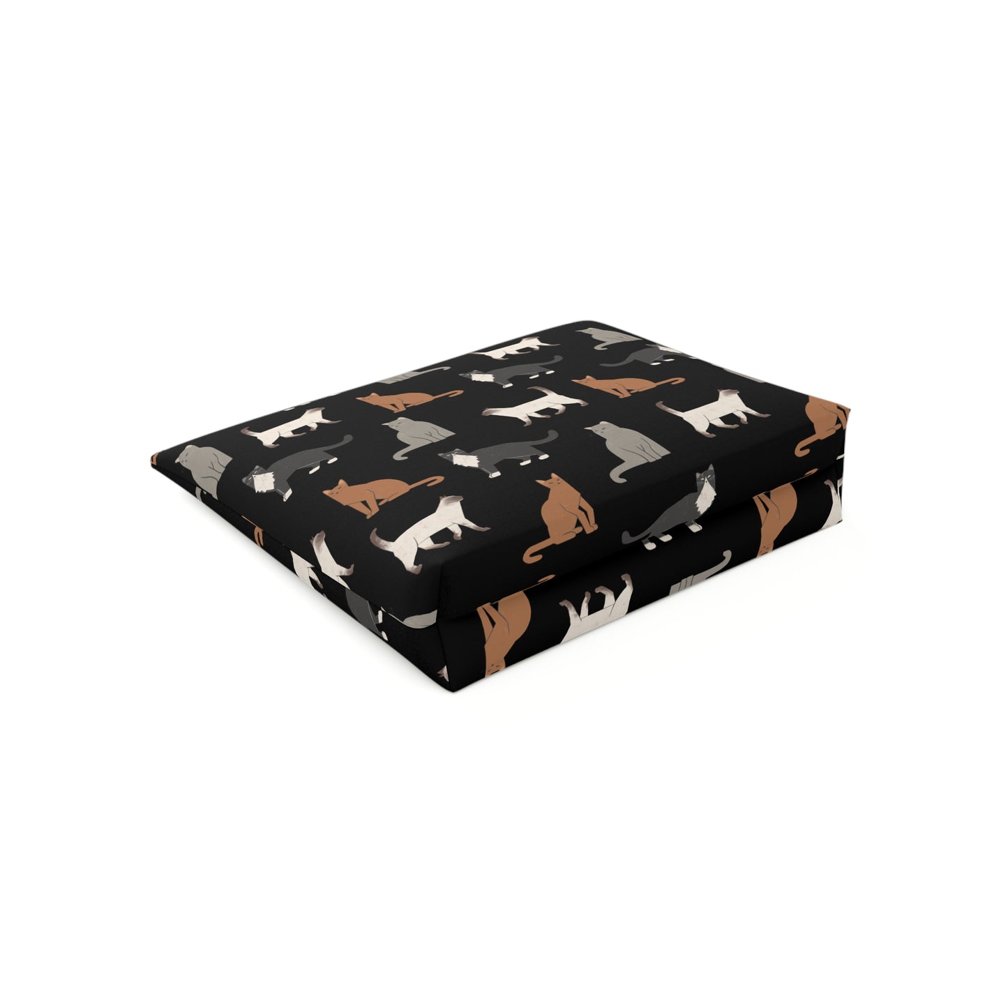 Cute Cubist Cat Print Cotton Cosmetic Bag - Pet Lover Gift