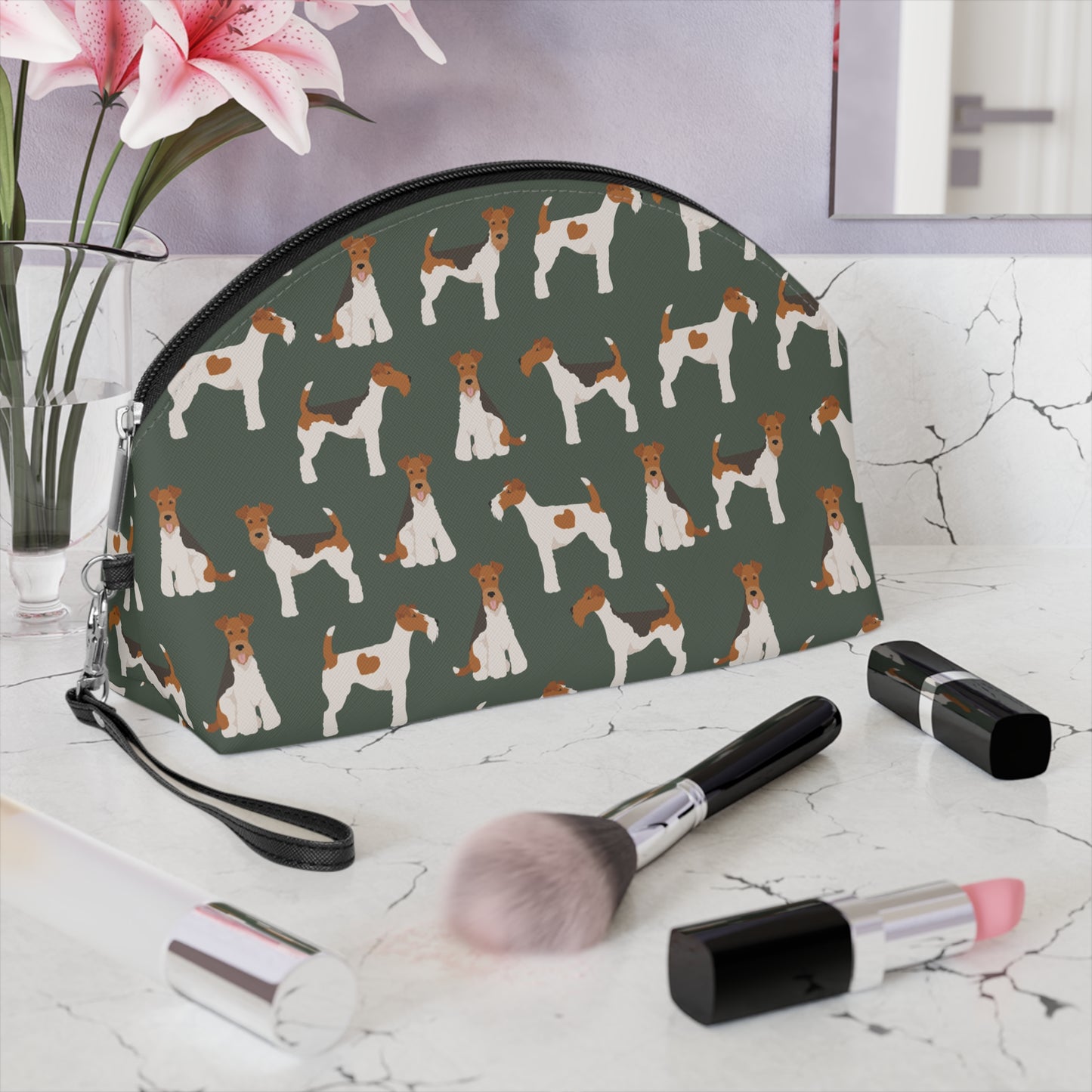 Wire Fox Terrier Lover's Makeup Bag - Cute Fox Terrier Design for Pet Lovers