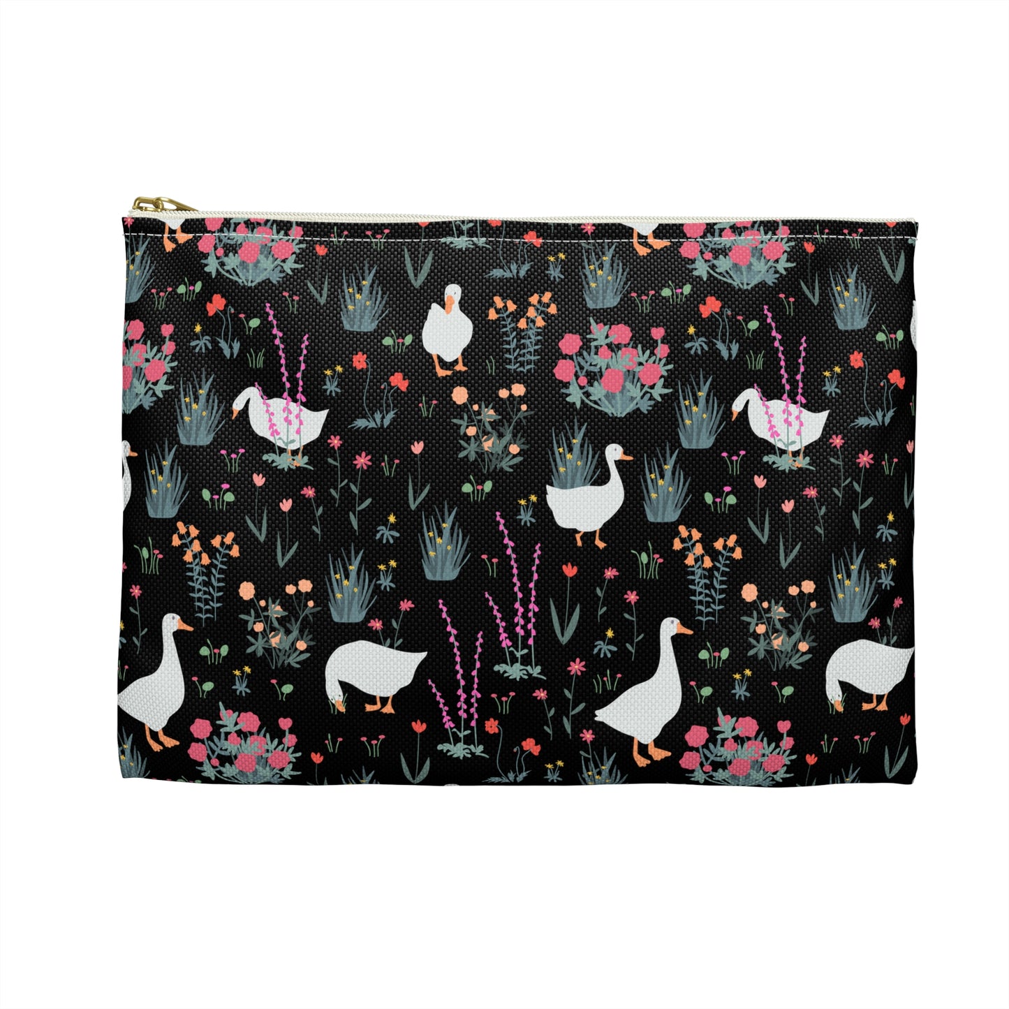 Charming Duck & Floral Accessory Pouch - Ideal for Travel & Organization