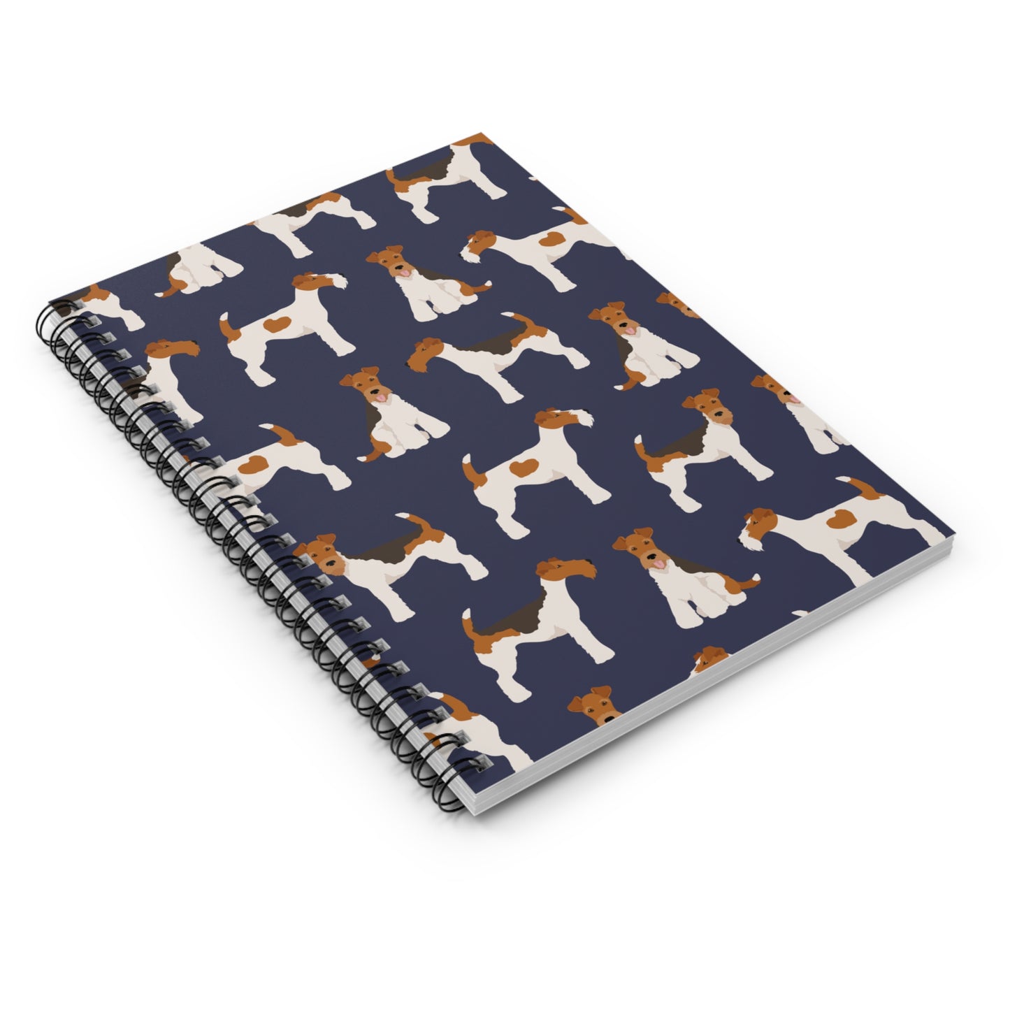 Adorable Wire Fox Terrier Pattern Spiral Notebook - Ruled Lines for Dog Lovers