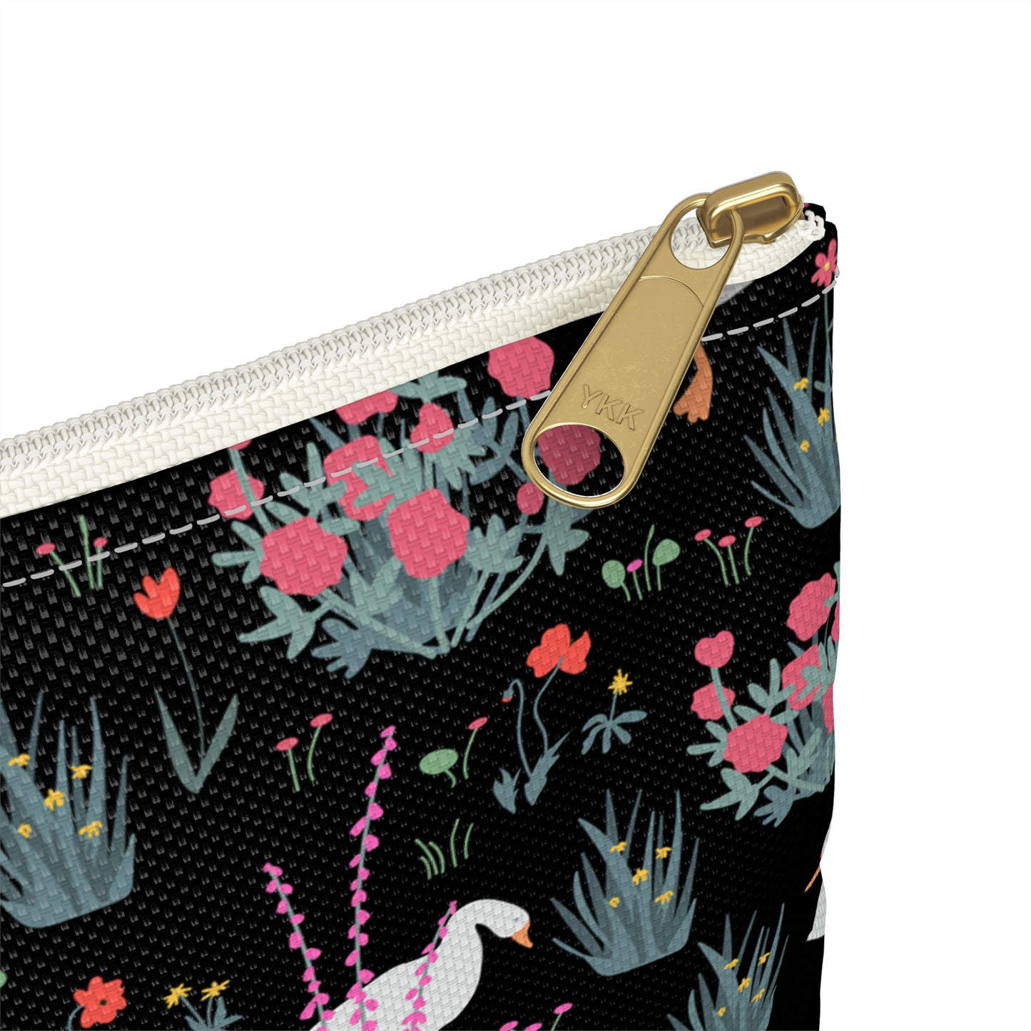 Charming Duck & Floral Accessory Pouch - Ideal for Travel & Organization
