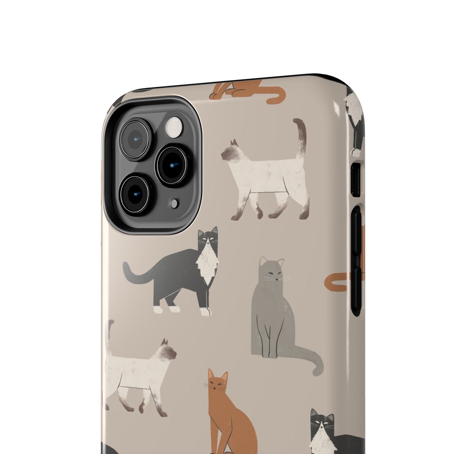 Cubist Cat Pattern Tough Phone Cases for Pet Lovers - Durable Protection and Cute Design