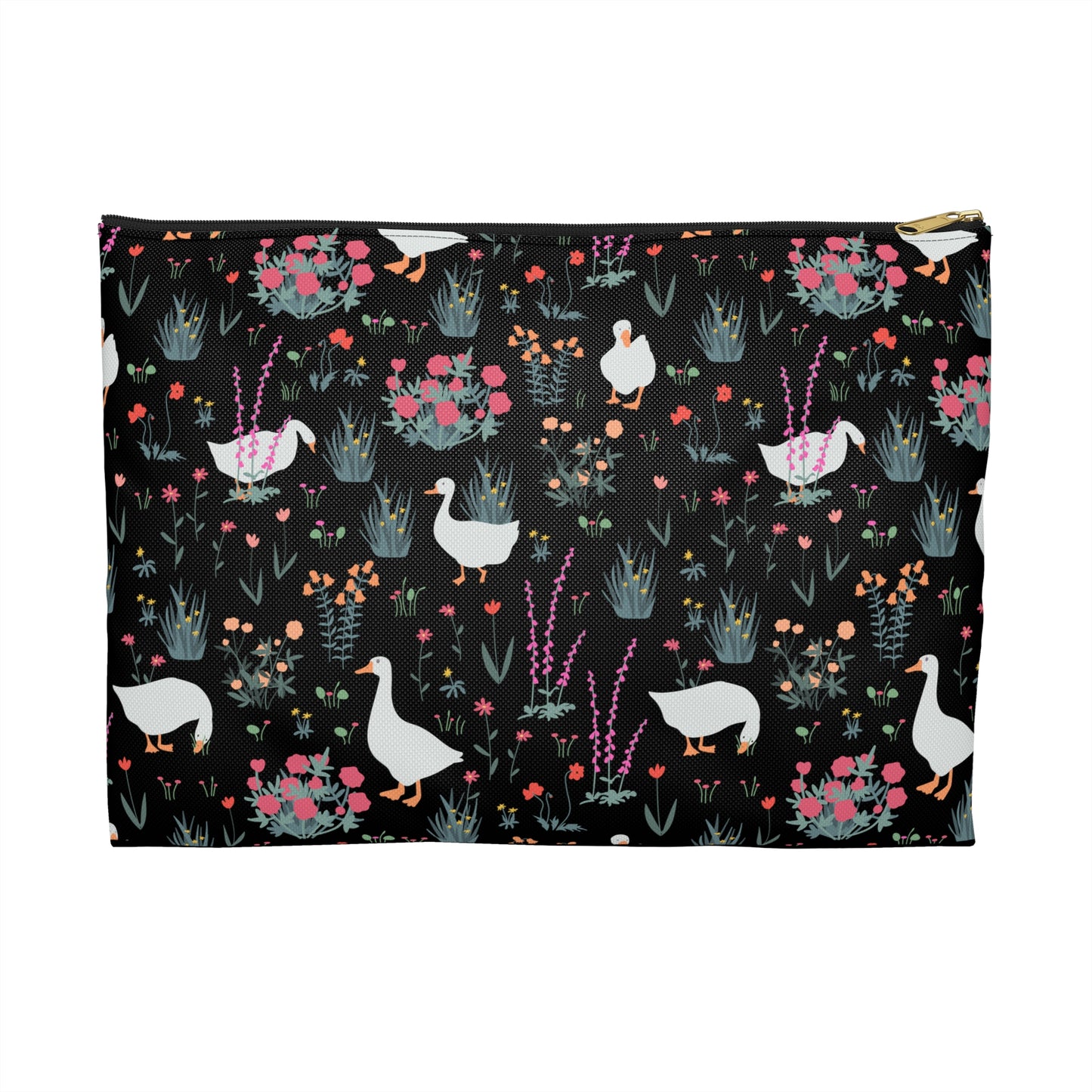 Charming Duck & Floral Accessory Pouch - Ideal for Travel & Organization