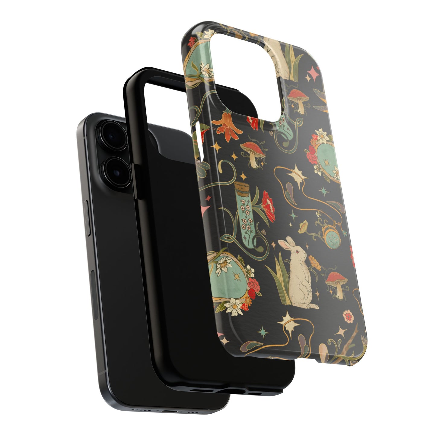 Whimsical Floral Rabbit Phone Case | Tough Protective Cover for Nature Lovers
