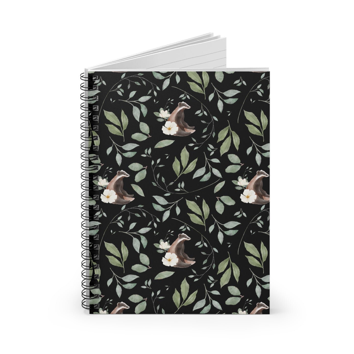 Botanical Badger Spiral Notebook - Ruled Line